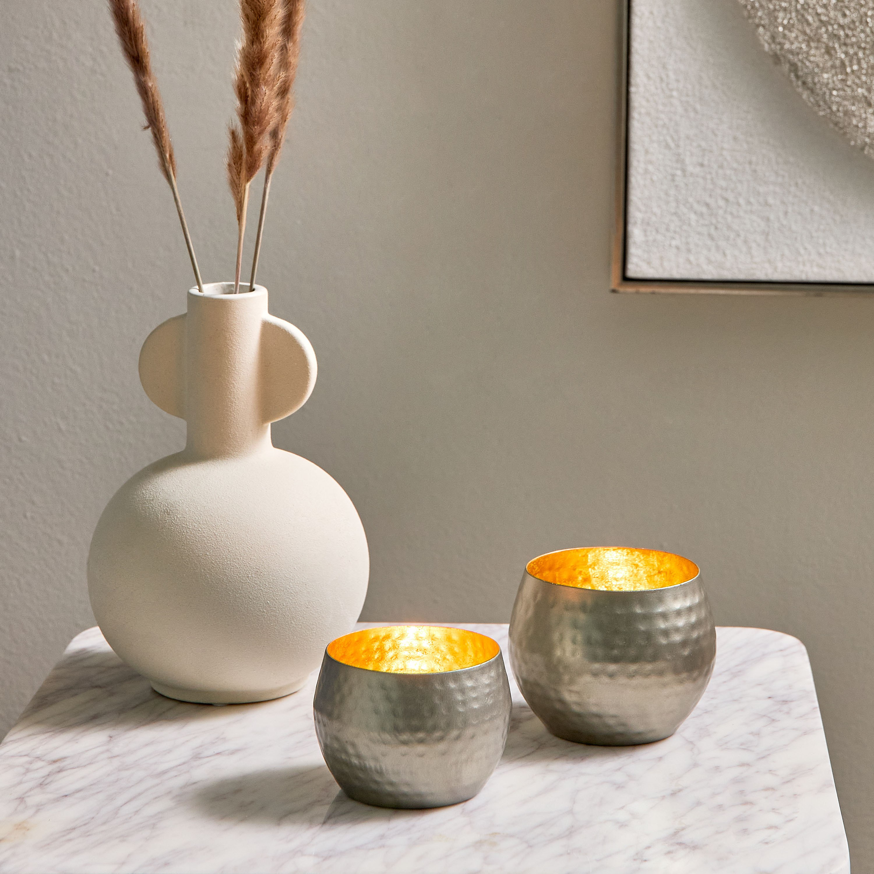Ibena Metallic Votive Holder - 10x10x8 cm-hbxlivingroom-decorandaccessories-candleholders-image-5