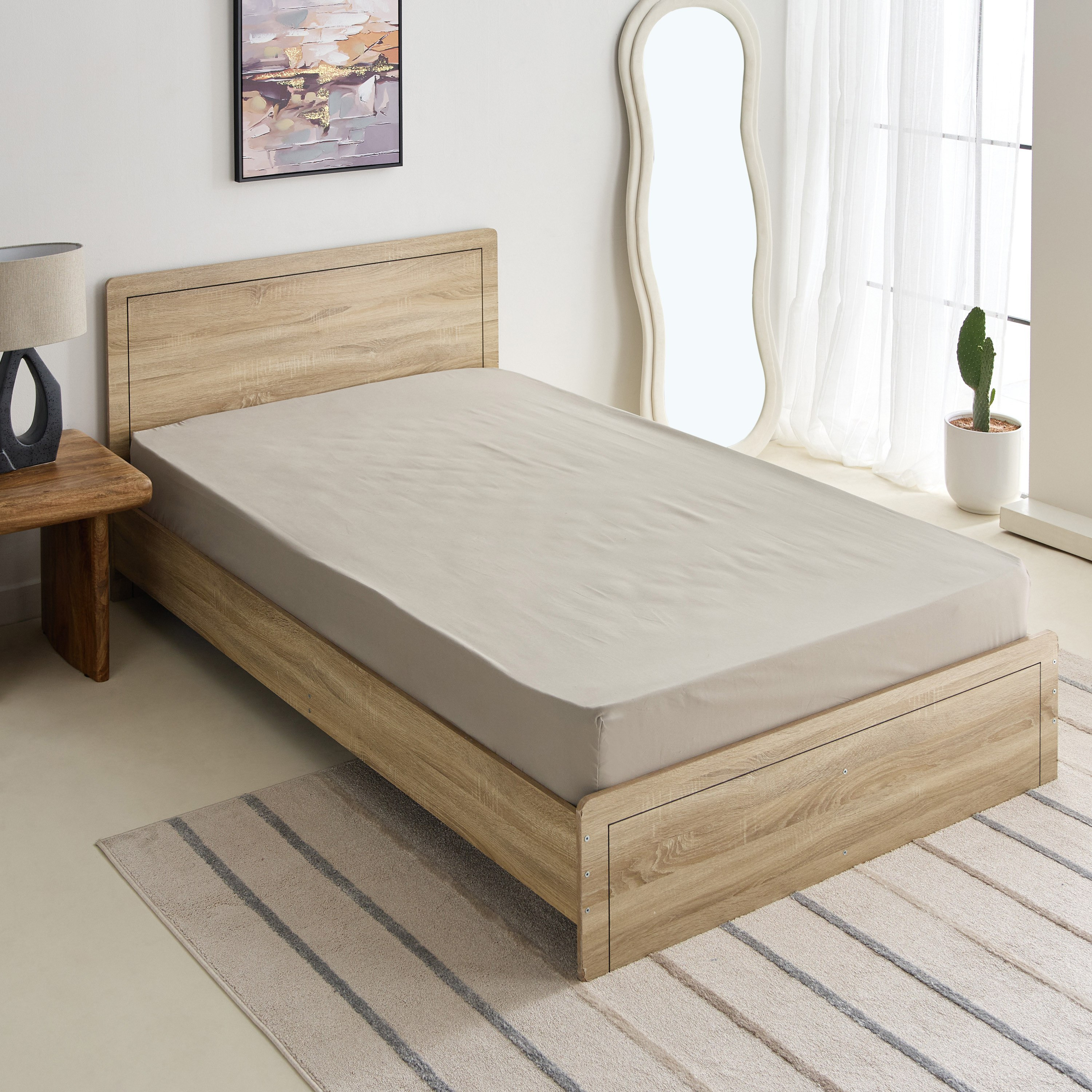 Derby Solid Microfiber Single Fitted Sheet - 90x190+20 cm-hbxhomeware-hbxbedroom-image-2