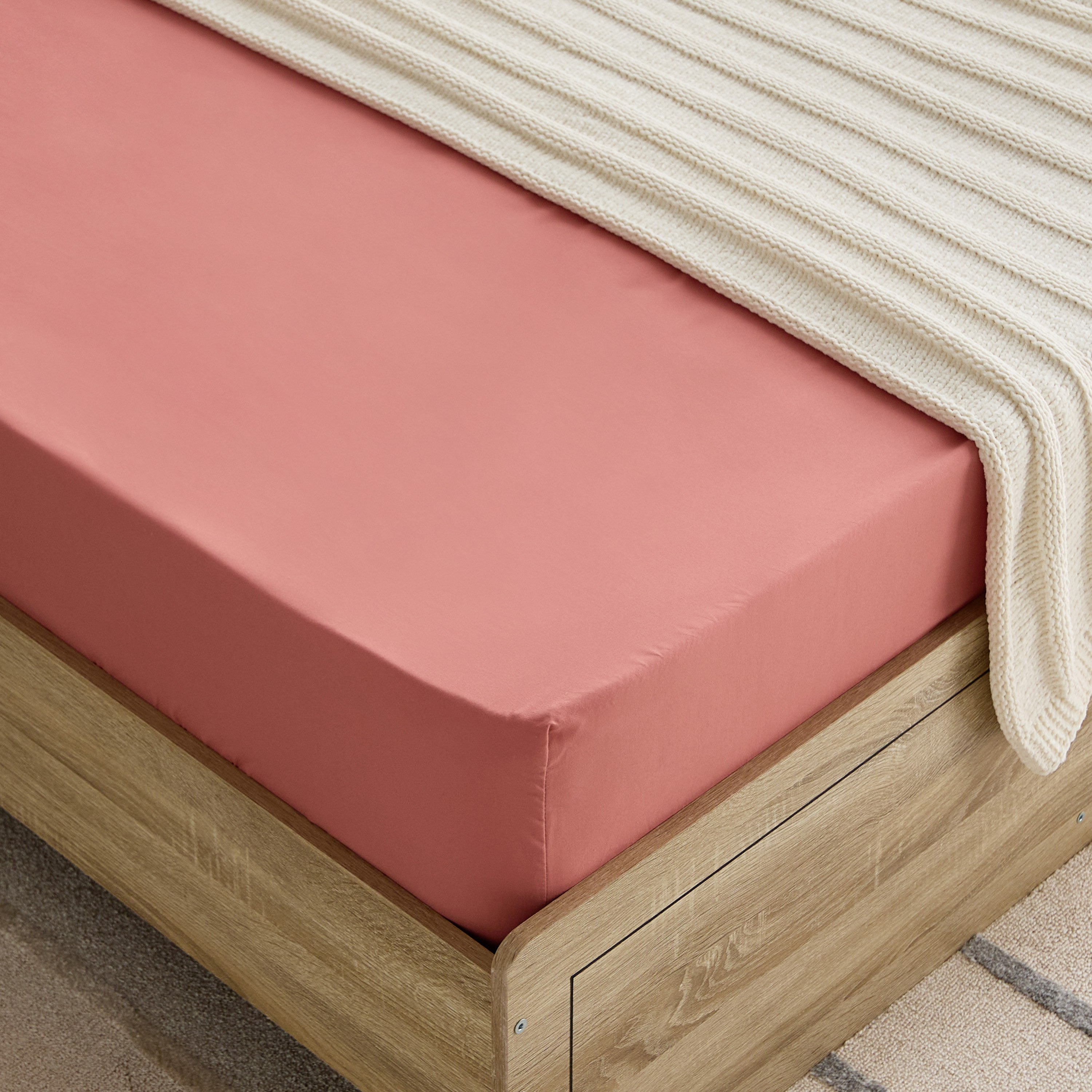 Derby Solid Microfiber Single Fitted Sheet - 90x190+20 cm-hbxhomeware-hbxbedroom-image-1