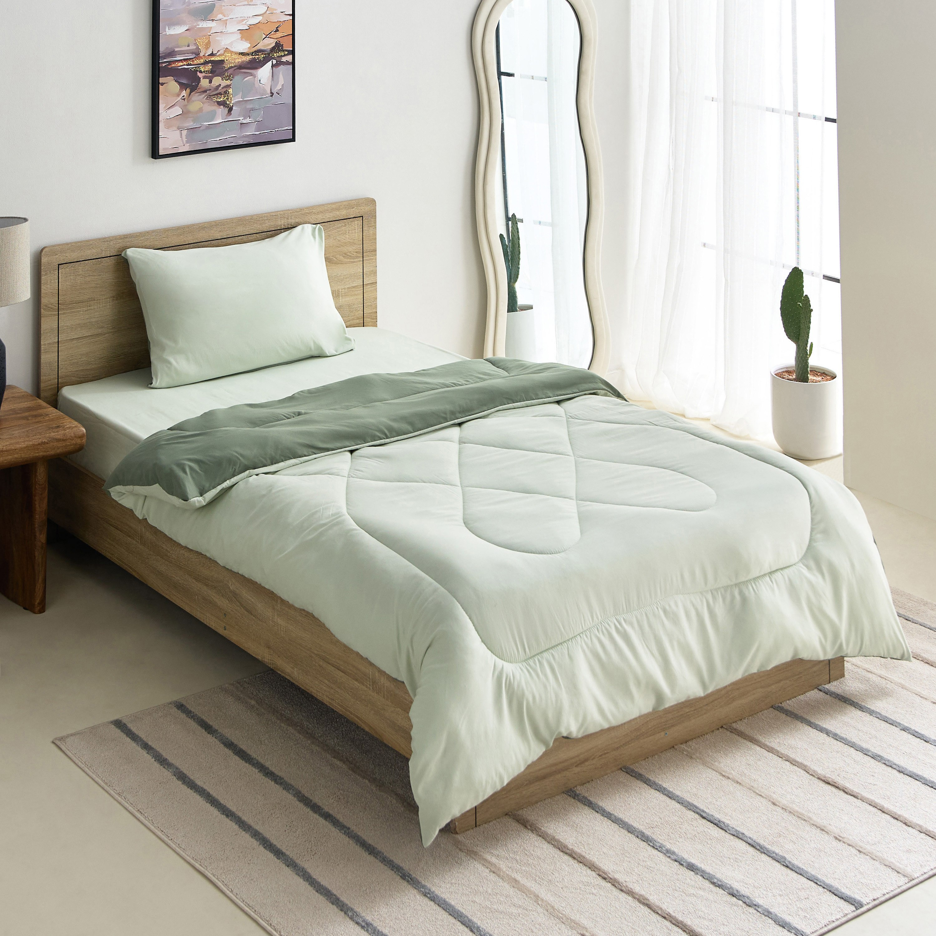 طقم لحاف فردي من الألياف الدقيقة يستخدم على الوجهين قطعتين من ديربي - 135x220 سم-hbxhomeware-hbxbedroom-image-2