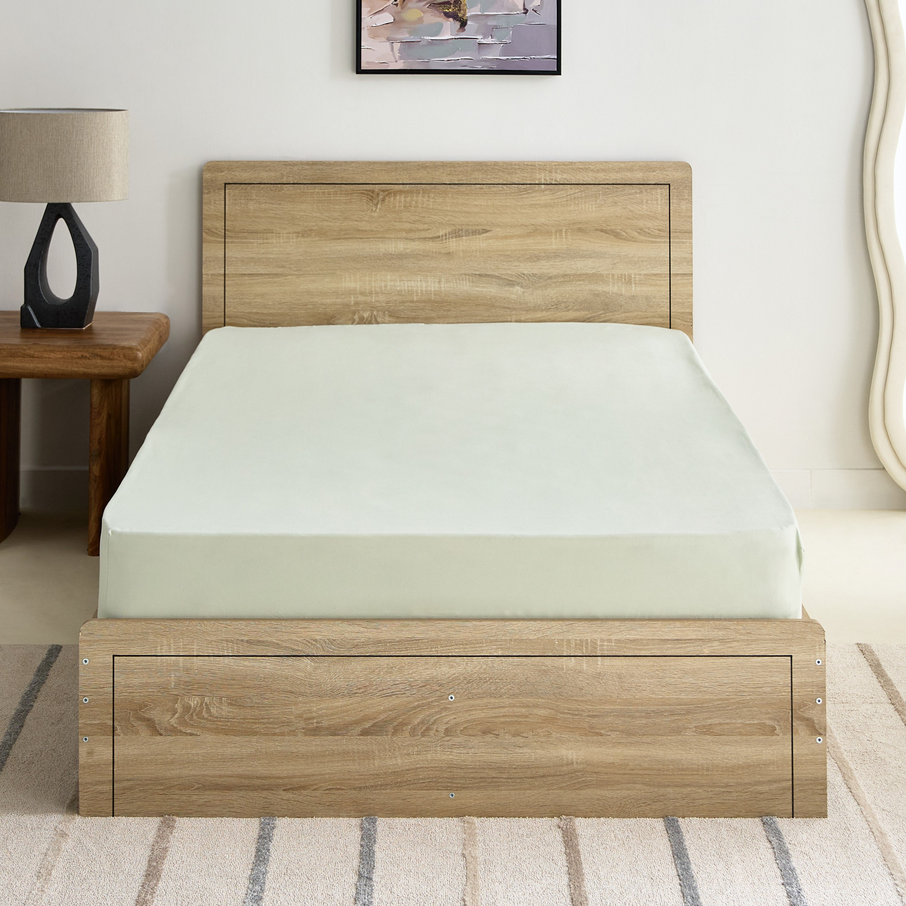 Derby Solid Microfiber Double Fitted Sheet - 140x200+25 cm-hbxhomeware-hbxbedroom-image-3