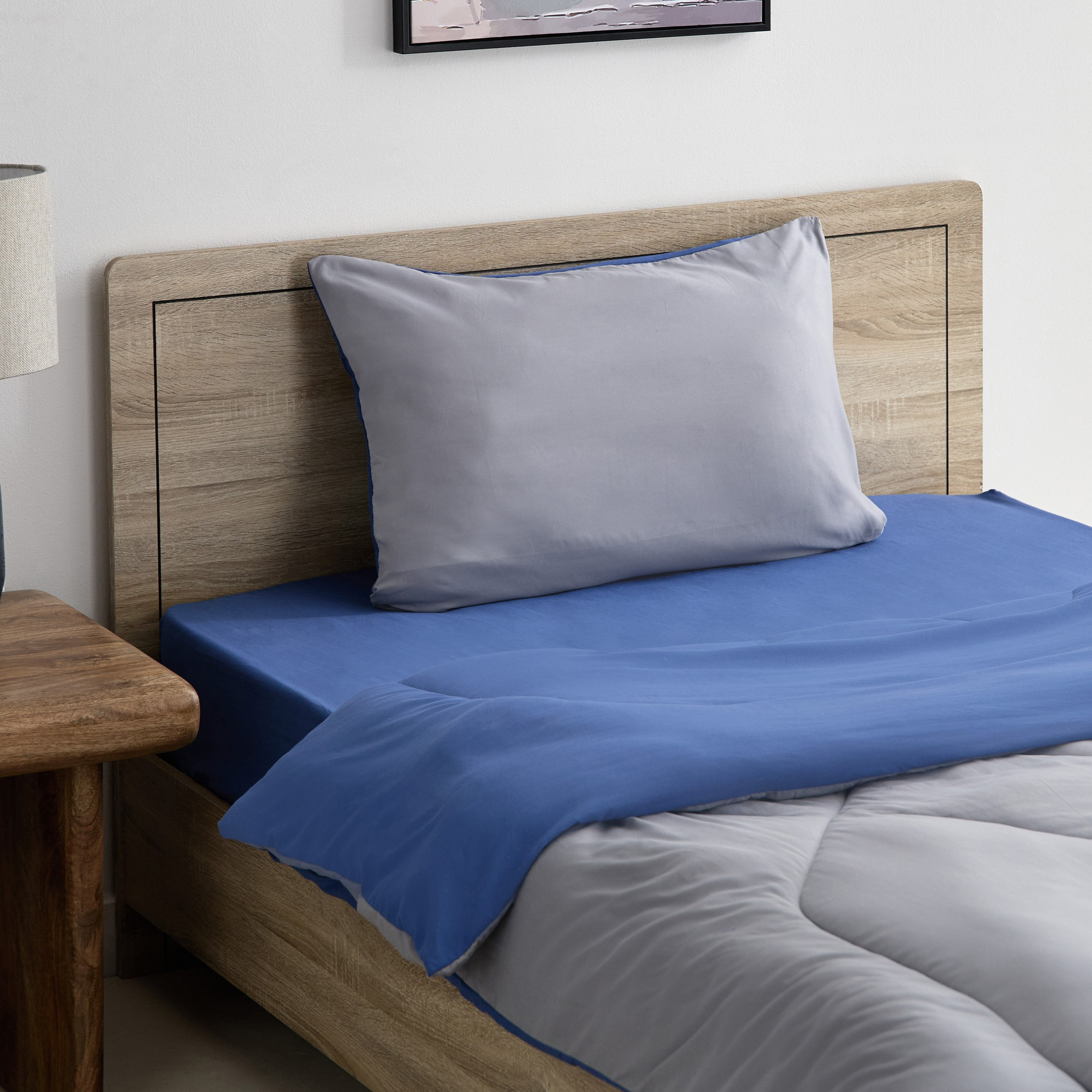 طقم لحاف توين ألياف دقيقة يستخدم على الوجهين قطعتين من ديربي - 160x220 سم-hbxhomeware-hbxbedroom-image-1