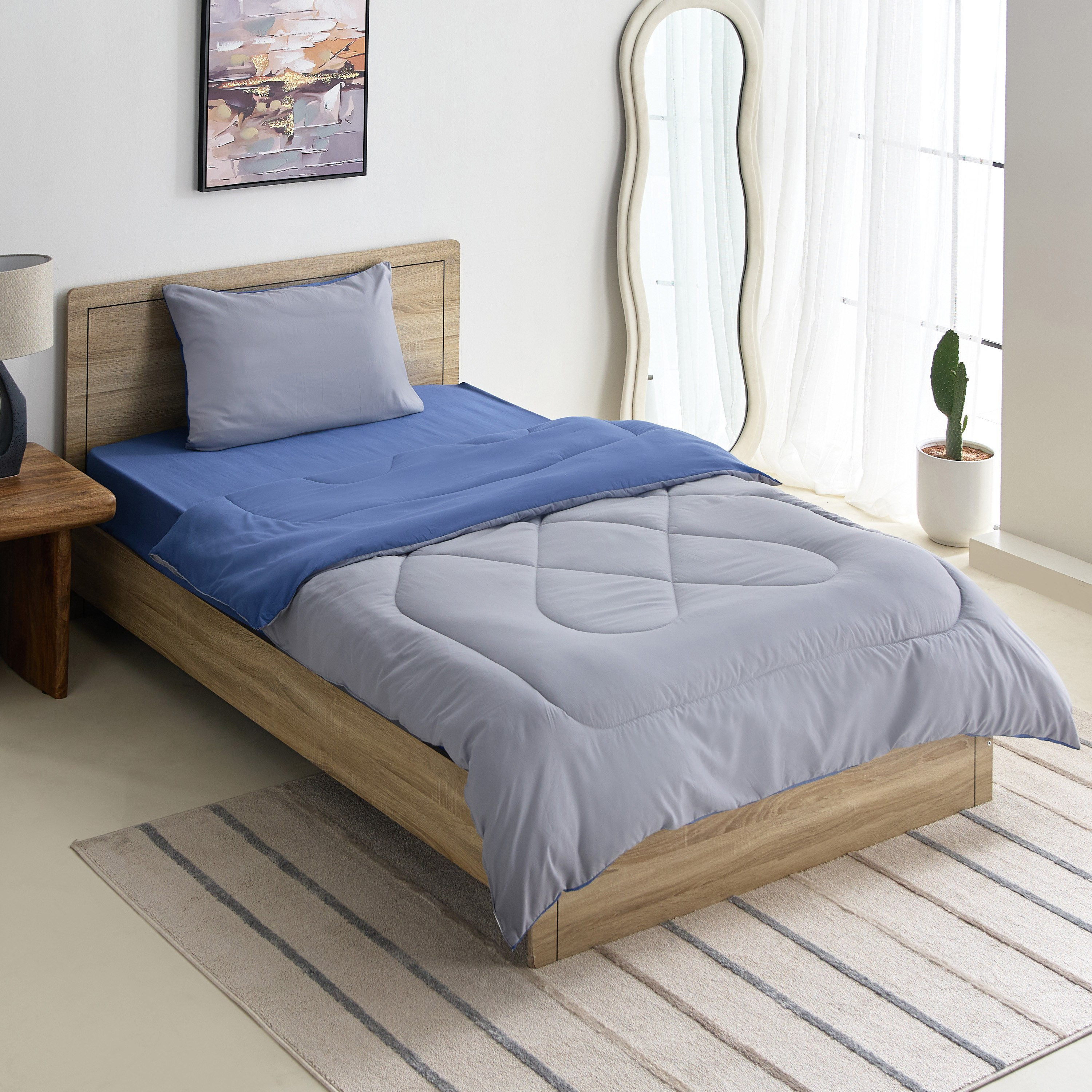 طقم لحاف توين ألياف دقيقة يستخدم على الوجهين قطعتين من ديربي - 160x220 سم-hbxhomeware-hbxbedroom-image-2