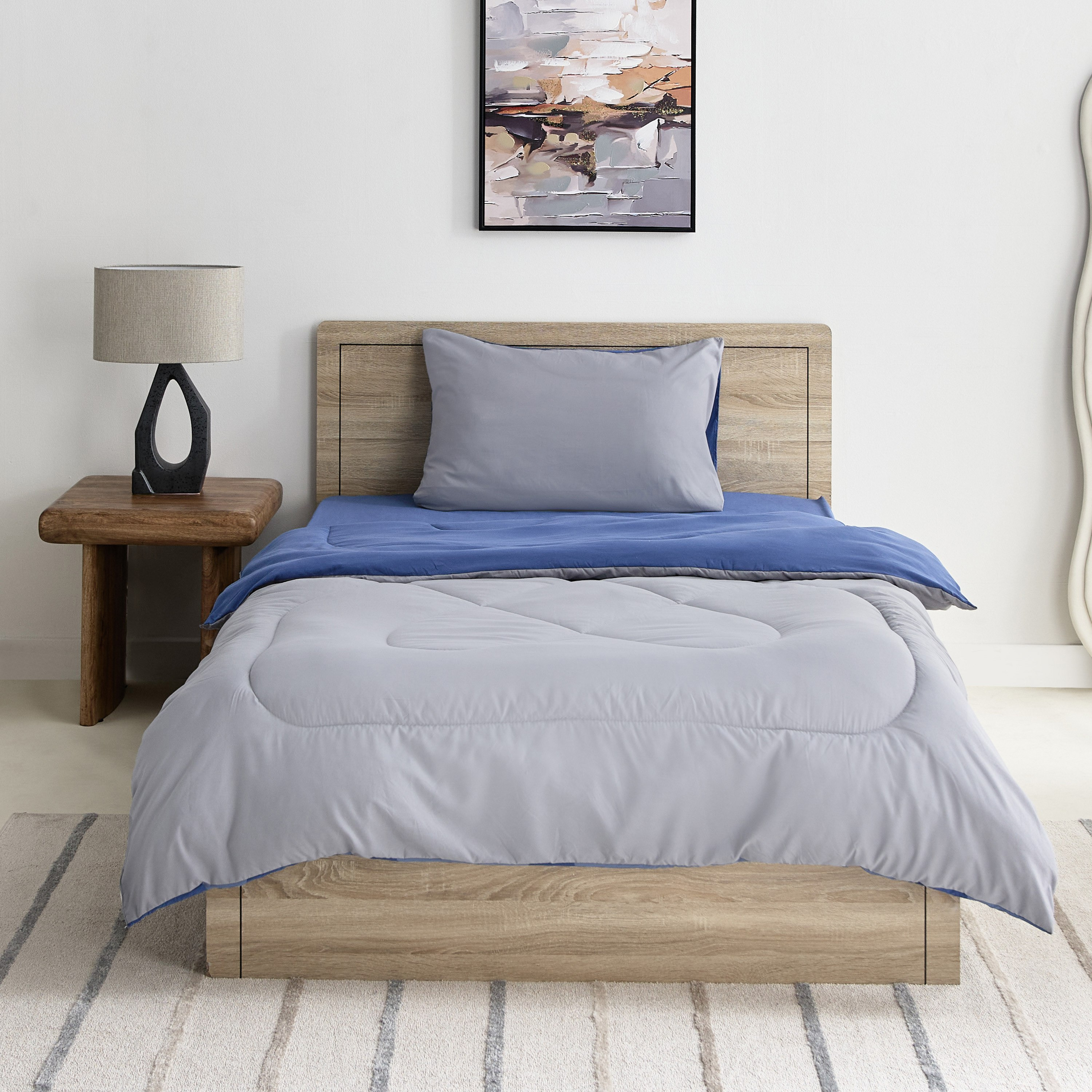 طقم لحاف توين ألياف دقيقة يستخدم على الوجهين قطعتين من ديربي - 160x220 سم-hbxhomeware-hbxbedroom-image-3