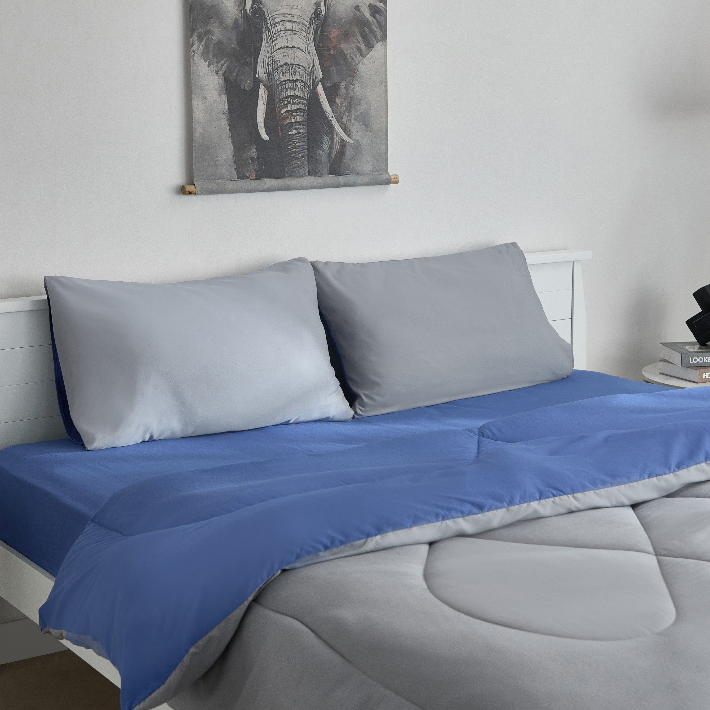 طقم لحاف كوين من الألياف الدقيقة يستخدم على الوجهين 3 قطع من ديربي- 200x230 سم-hbxhomeware-hbxbedroom-image-1