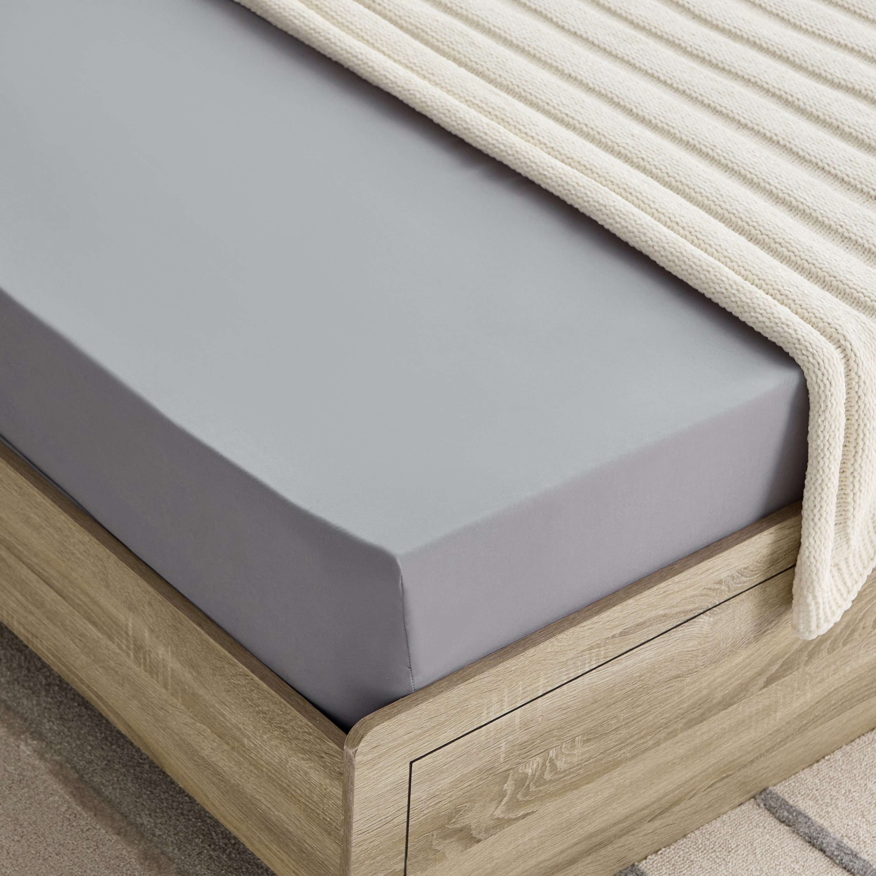 Derby Solid Microfiber Twin Fitted Sheet - 120x200+25 cm-hbxhomeware-hbxbedroom-image-1