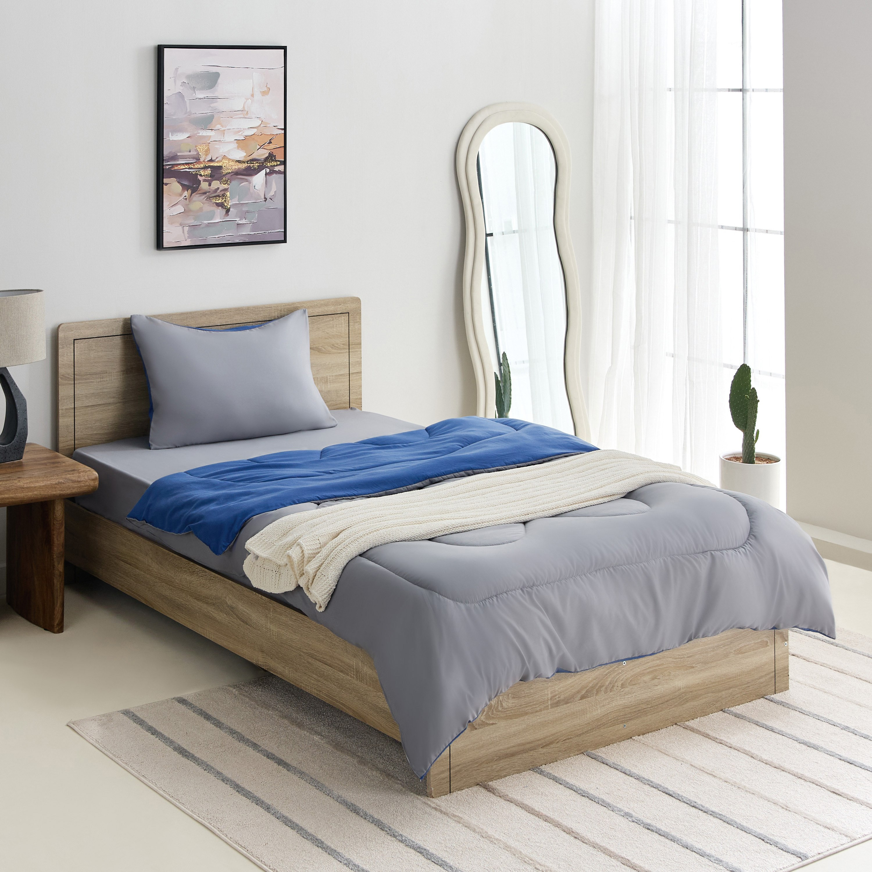 Derby Solid Microfiber Twin Fitted Sheet - 120x200+25 cm-hbxhomeware-hbxbedroom-image-8