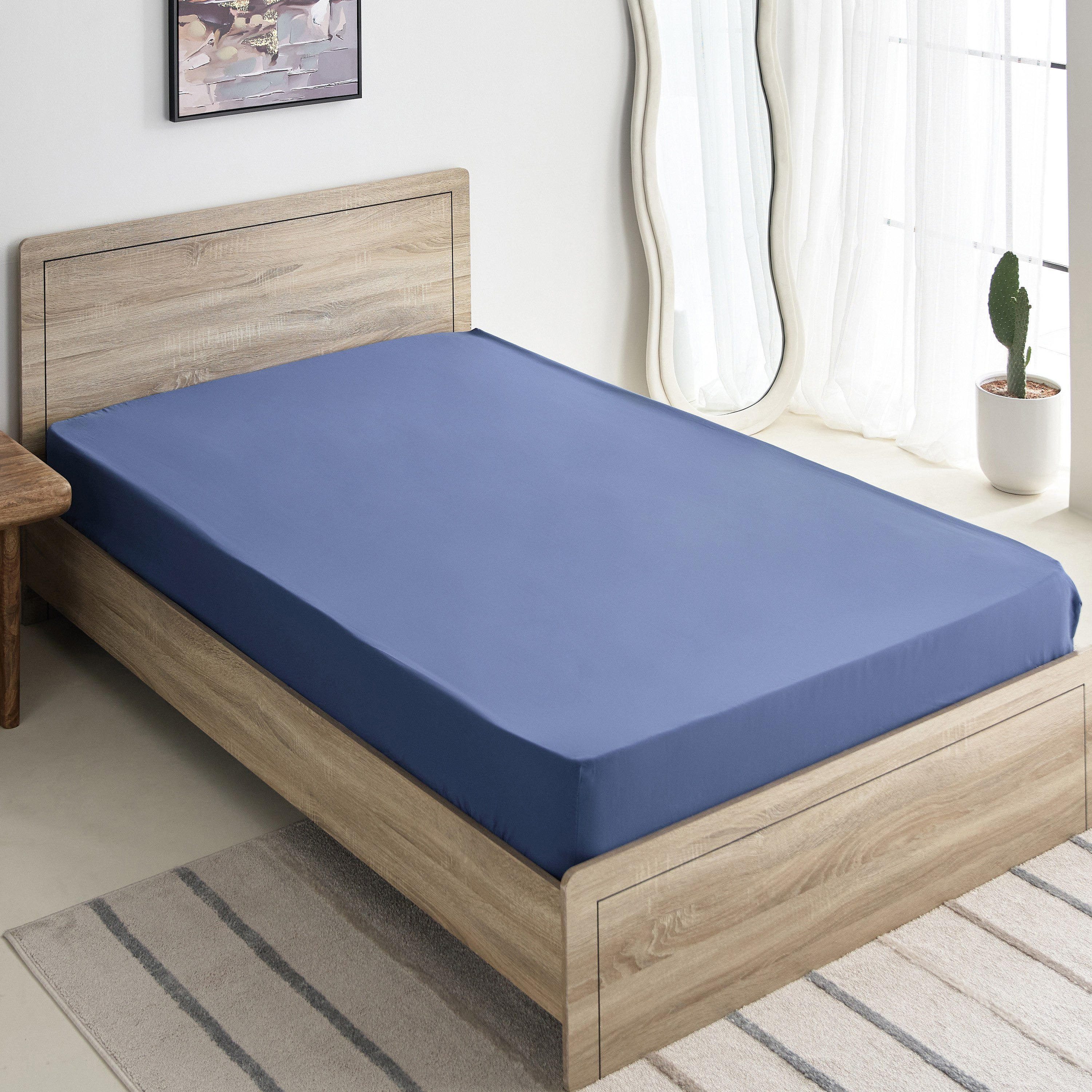 شرشف مطاطي توين سادة من الألياف الدقيقة من ديربي - 120x200+25 سم-hbxhomeware-hbxbedroom-image-2