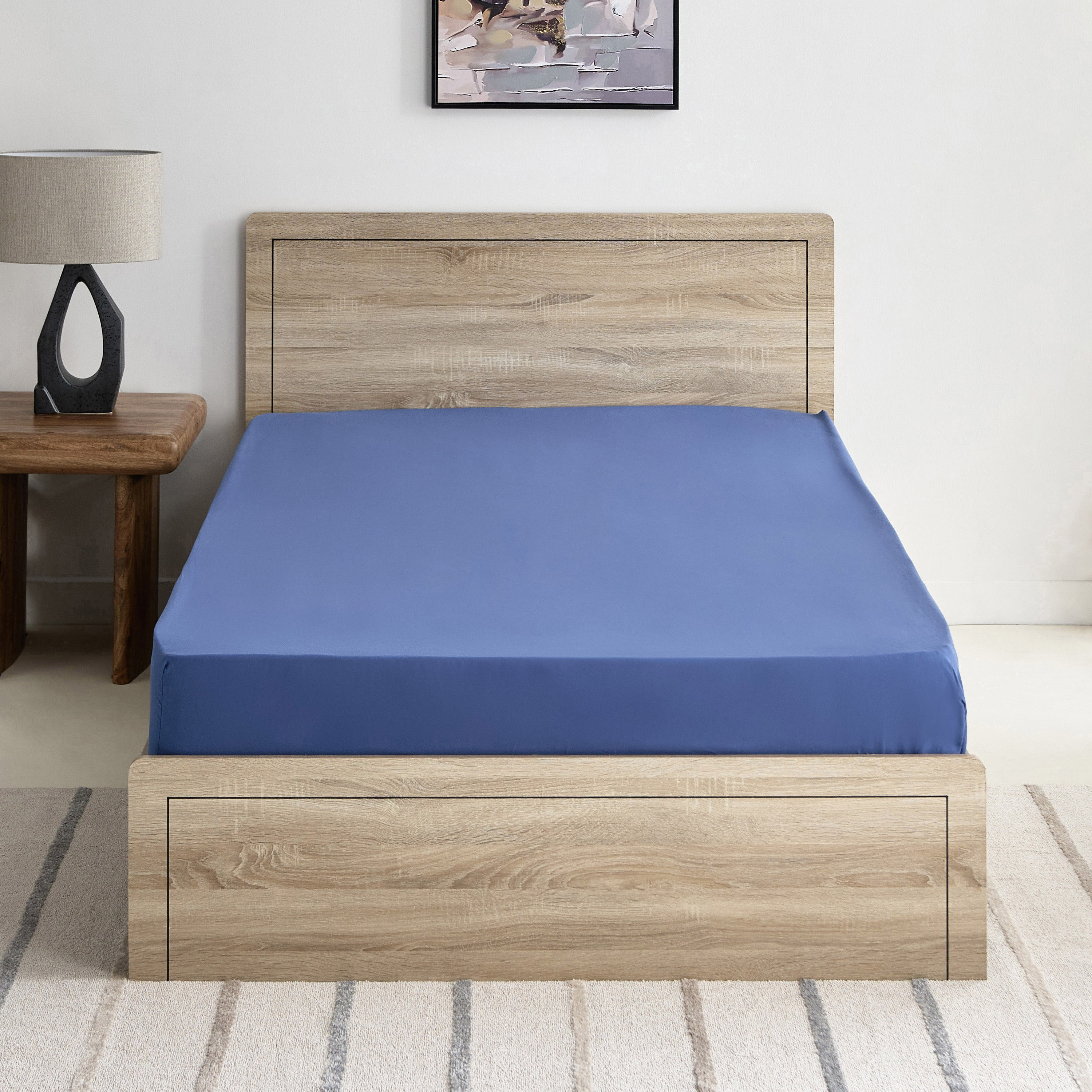 شرشف مطاطي توين سادة من الألياف الدقيقة من ديربي - 120x200+25 سم-hbxhomeware-hbxbedroom-image-3