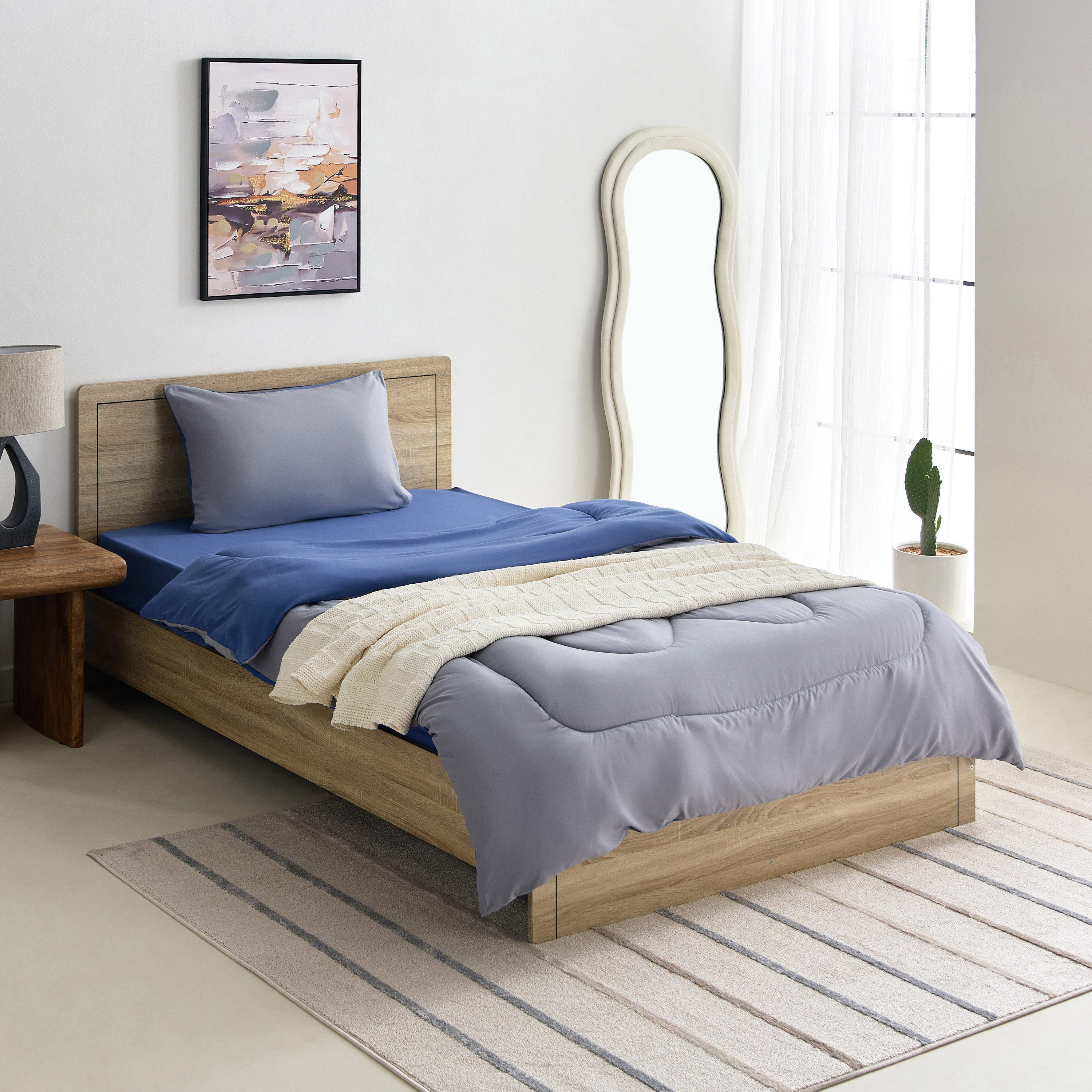 شرشف مطاطي توين سادة من الألياف الدقيقة من ديربي - 120x200+25 سم-hbxhomeware-hbxbedroom-image-8