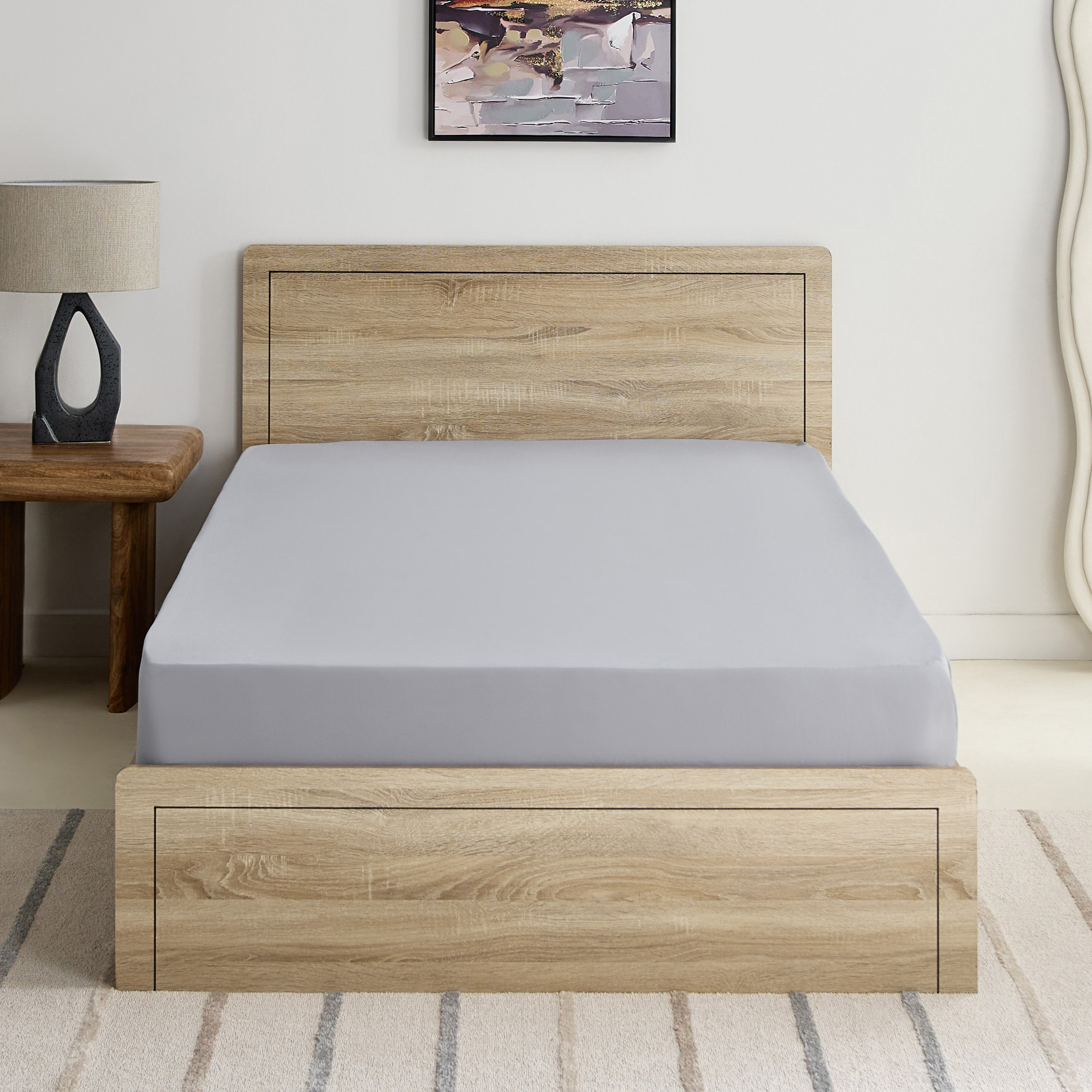 Derby Solid Microfiber Double Fitted Sheet - 140x200+25 cm-hbxhomeware-hbxbedroom-image-3