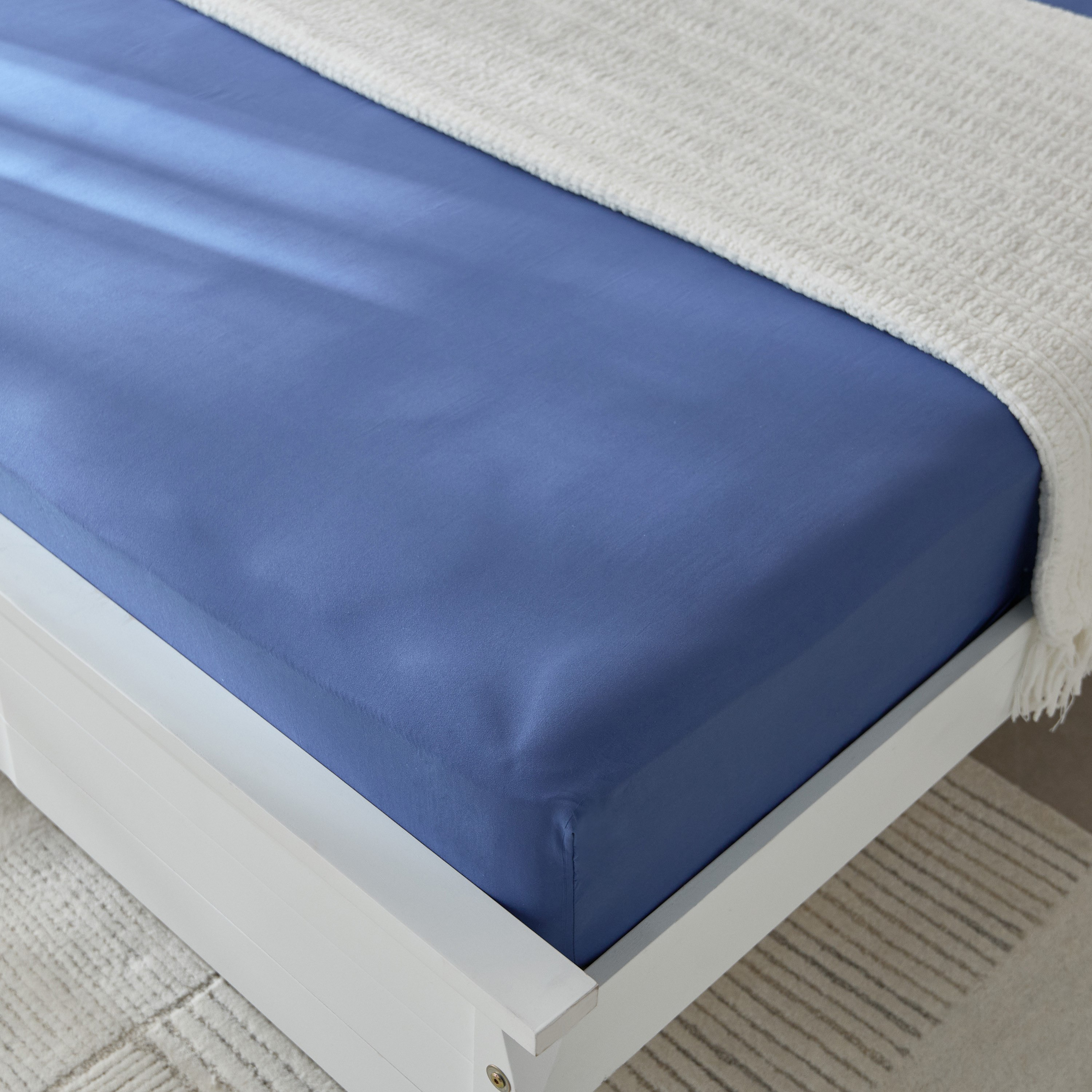 Derby Solid Microfiber Queen Fitted Sheet - 150x200+25 cm-hbxhomeware-bedding-fittedsheets-image-1