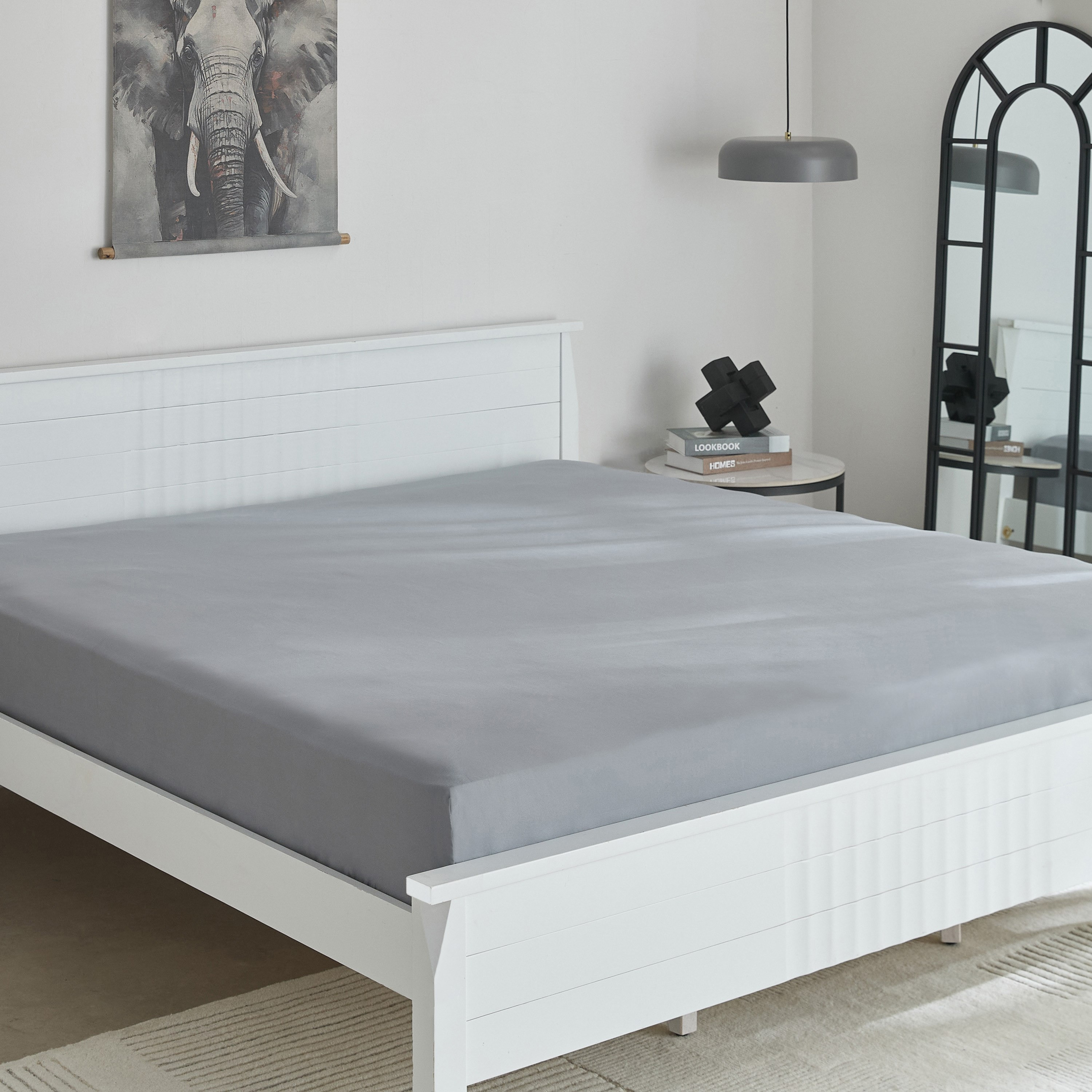 شرشف مطاطي كينج سادة من الألياف الدقيقة من ديربي - 180x200+25 سم-hbxhomeware-hbxbedroom-image-2