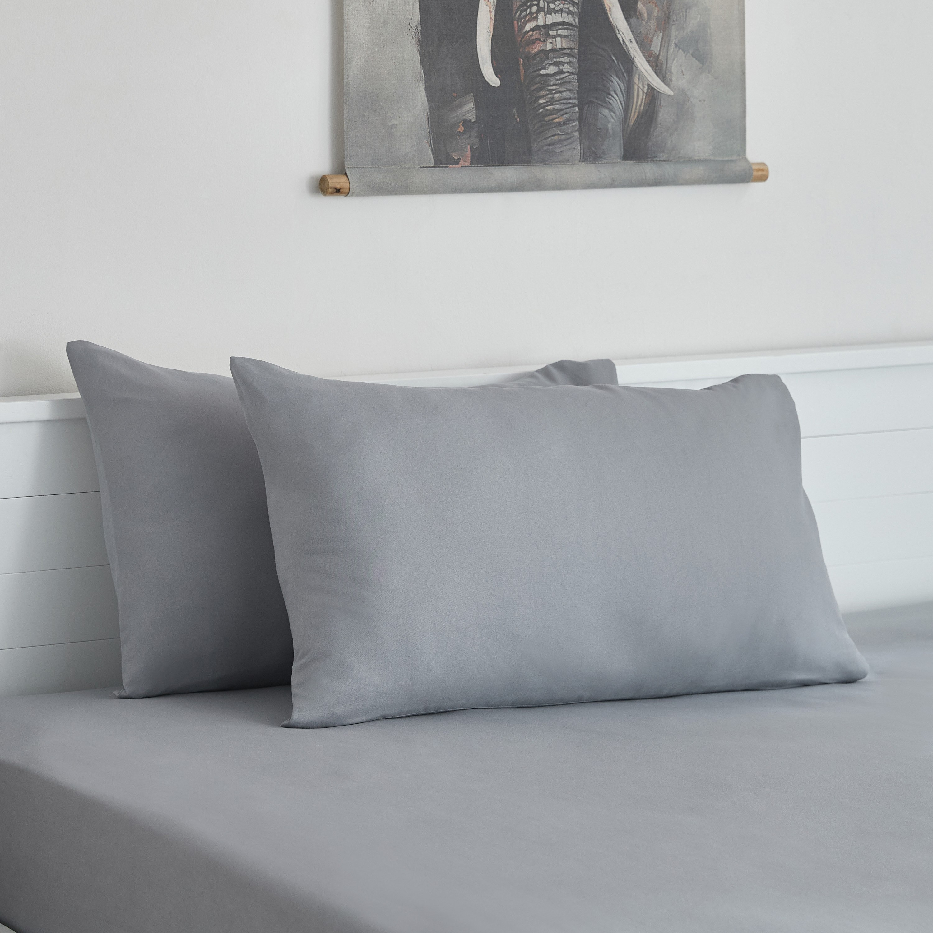 طقم غطاء وسادة من الألياف الدقيقة قطعتين سادة من ديربي - 45x70 سم-hbxhomeware-hbxbedroom-image-1