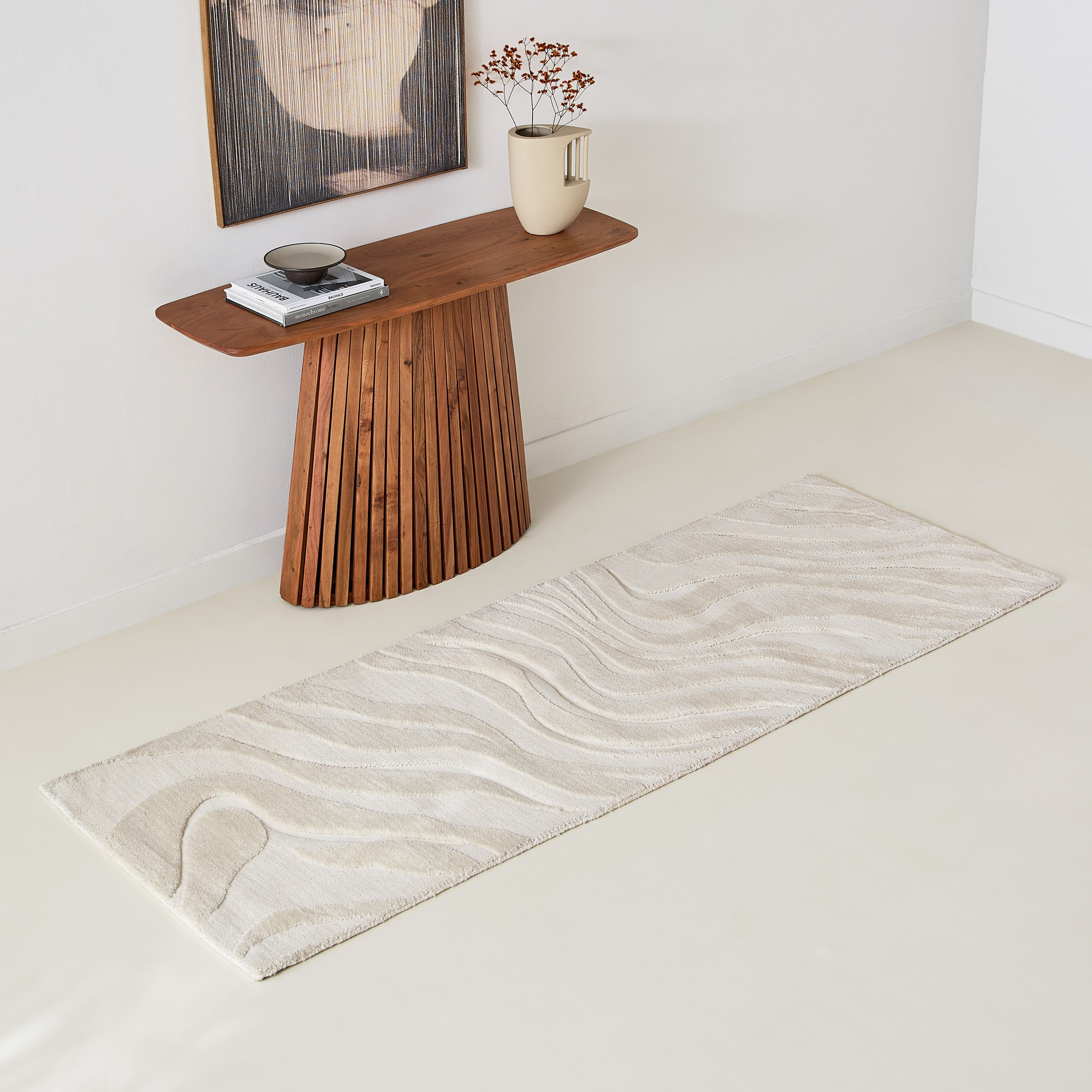 سجادة محبوكة من الألياف الدقيقة ويفز من ميلتون - 80×230 سم-hbxdecorandfurnishings-floorcoverings-rugs-image-1