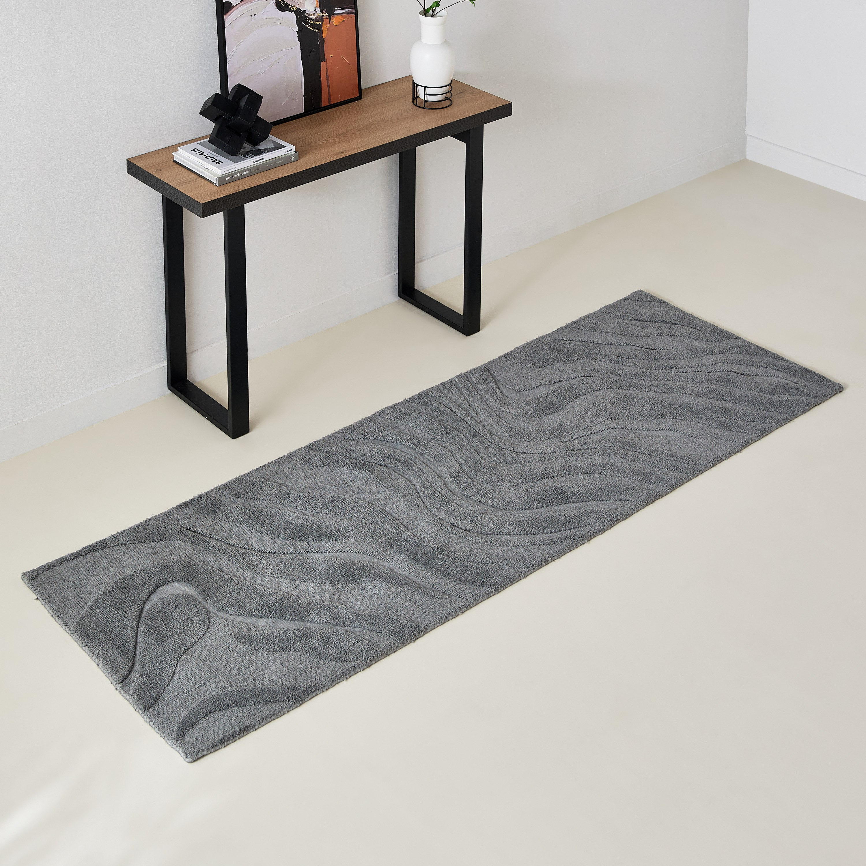 سجادة محبوكة من الألياف الدقيقة ويفز من ميلتون - 80×230 سم-hbxdecorandfurnishings-floorcoverings-rugs-image-1