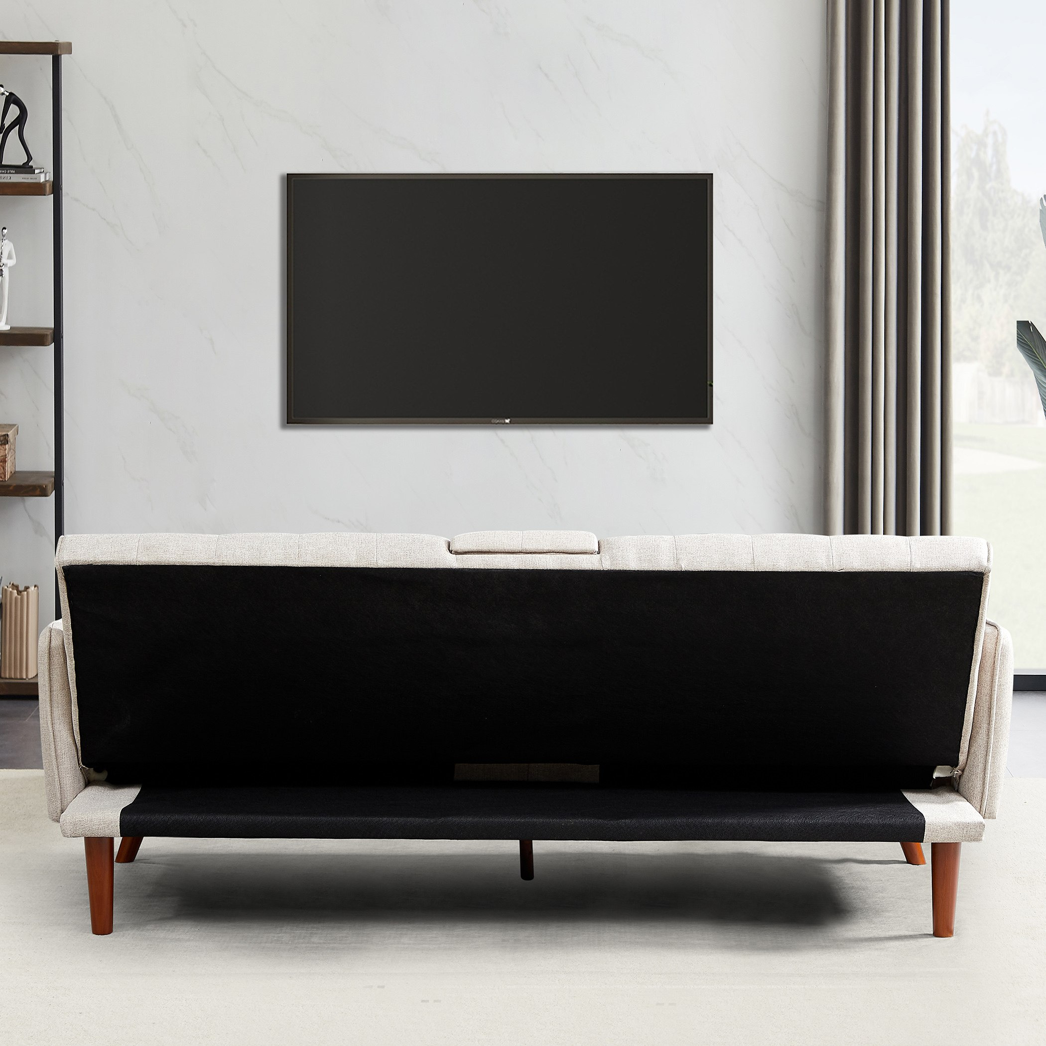 Dublin 3-Seater Fabric Sofa Bed with 2-Cup Holder Dropdown and USB Port-hbxfurniture-sofasandarmchairs-sofabeds-image-4