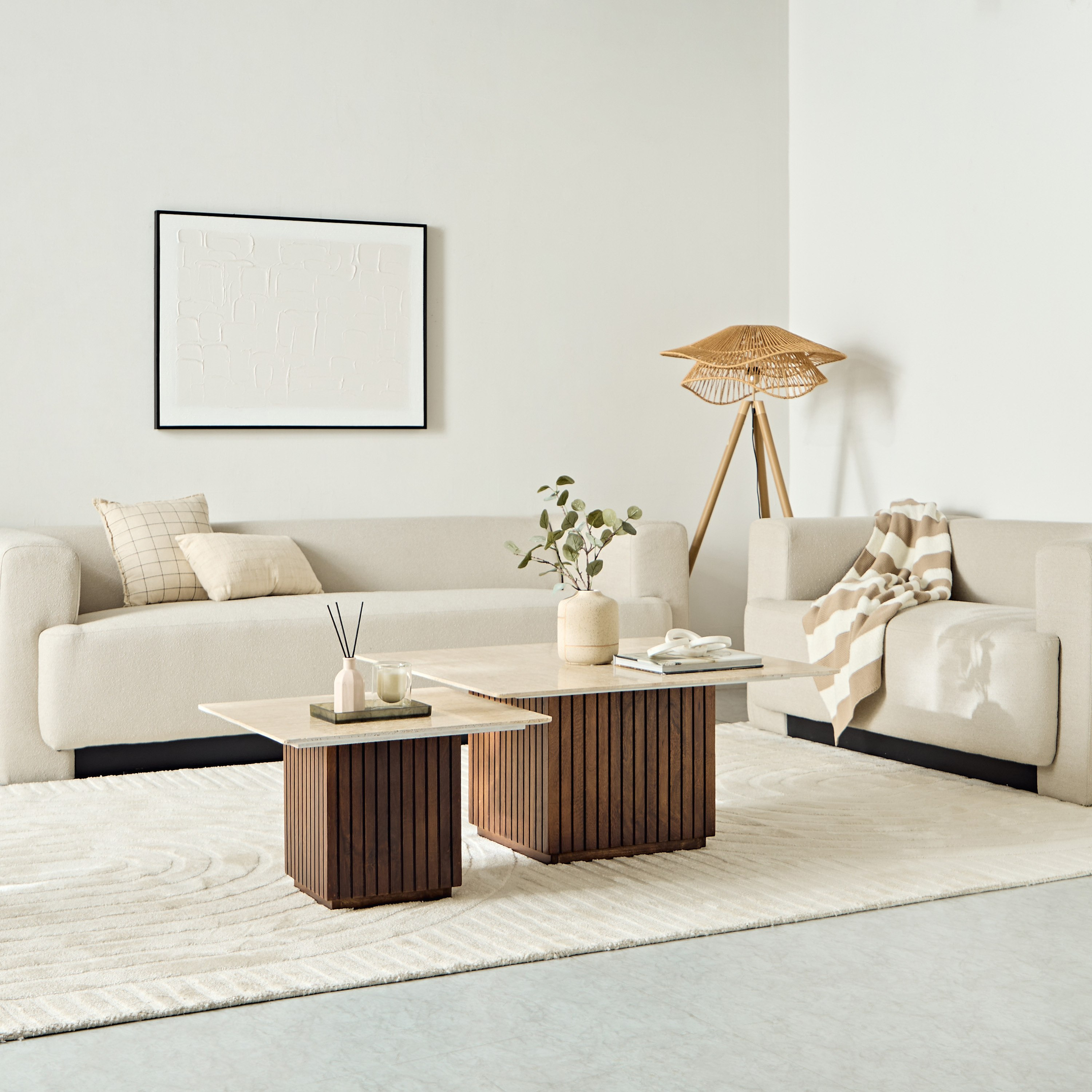 Cavon Fluted 2-Piece Genuine Travertine Top Square Coffee Table with Solid Wood Base Set-PROMO_HB_UAE_THRESHOLD_Furniture_020426-image-6