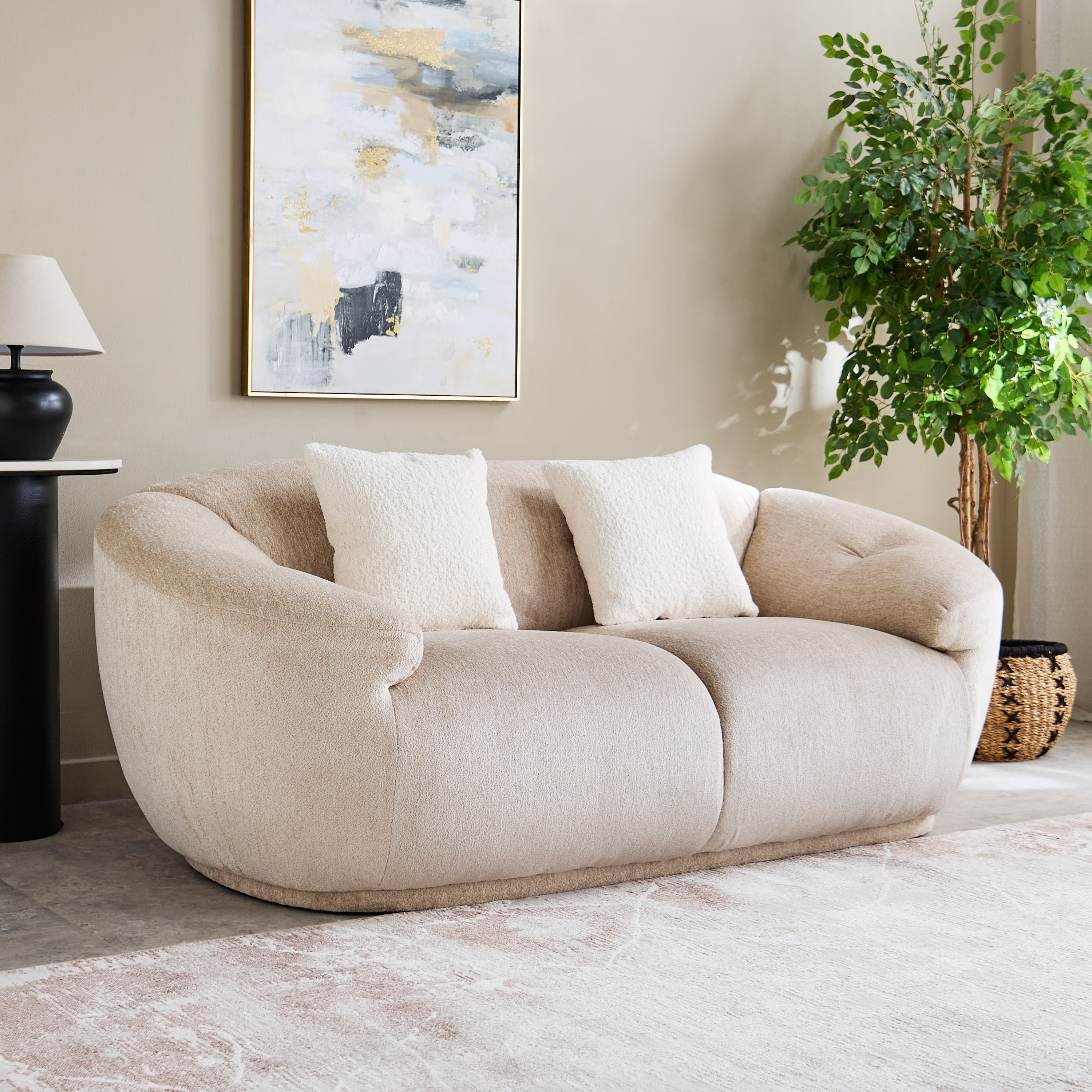 Houston 2-Seater Fabric Sofa with 2 Cushions-hbxlivingroom-sofasandarmchairs-sofas-image-1