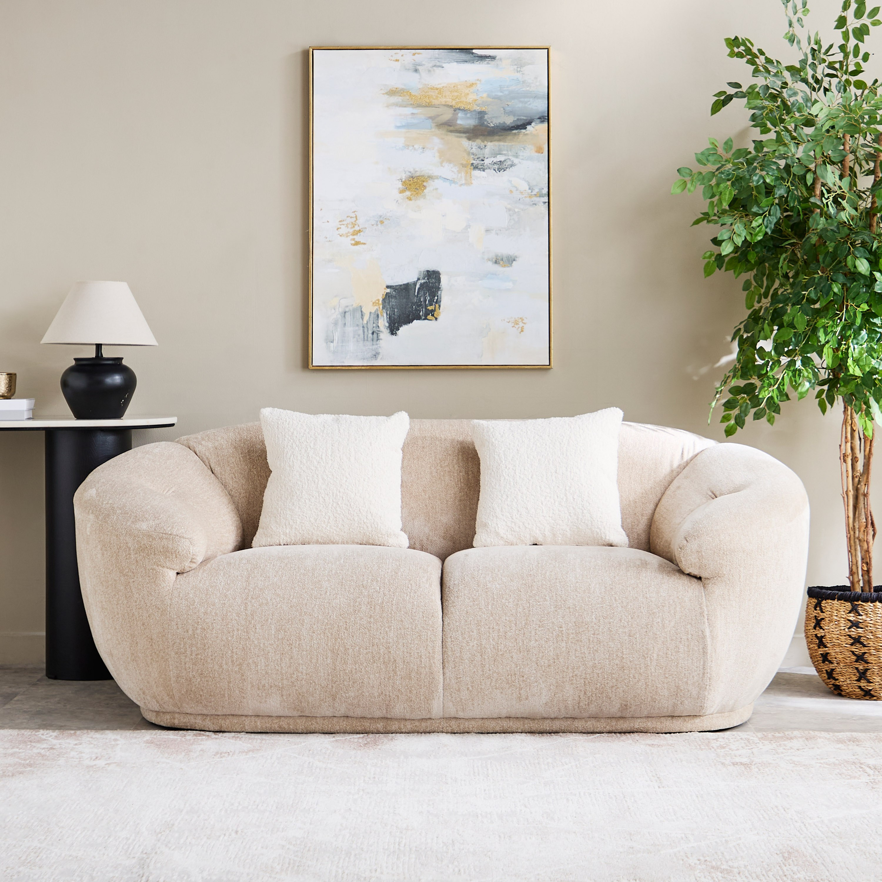 Houston 2-Seater Fabric Sofa with 2 Cushions-hbxlivingroom-sofasandarmchairs-sofas-image-2