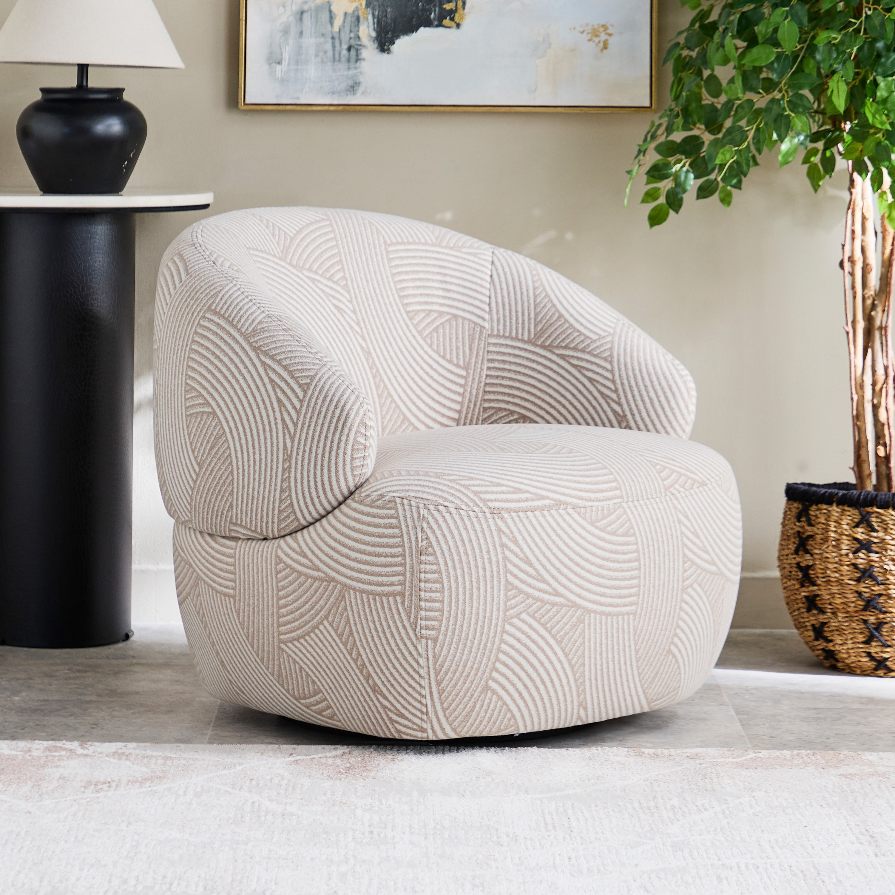 كرسي قماش دوار بمساند ذراعين من هاوستون-hbxlivingroom-sofasandarmchairs-sofas-image-1