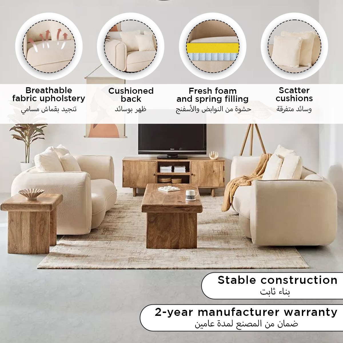 Phoenix 2-Seater Fabric Sofa with 3 Cushions-hbxlivingroom-sofasandarmchairs-sofas-image-4