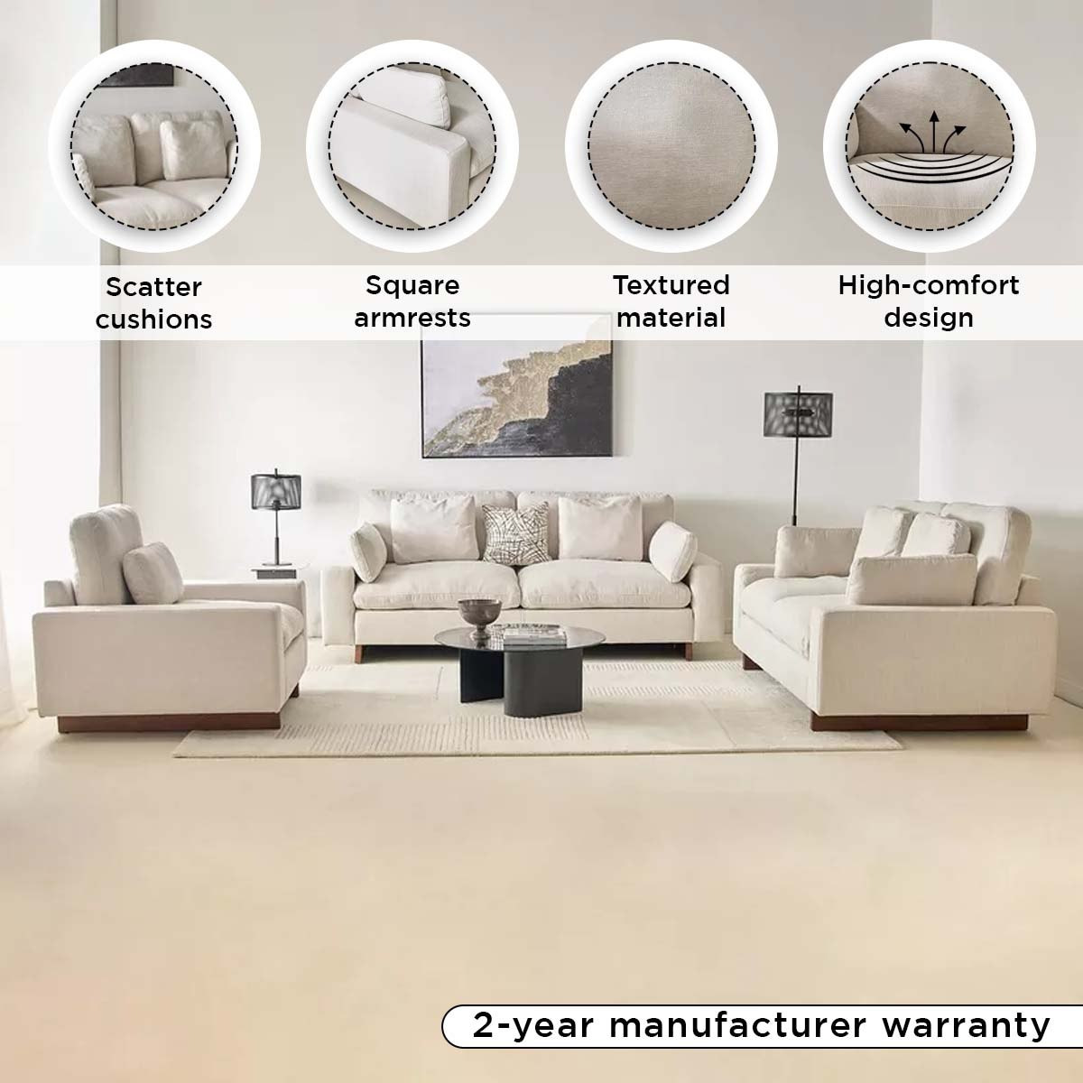 كنبة قماش 3 مقاعد مع وسادتين للخصر ووسادتين للرأس من فرانسيسكو-hbxlivingroom-sofasandarmchairs-sofas-image-4