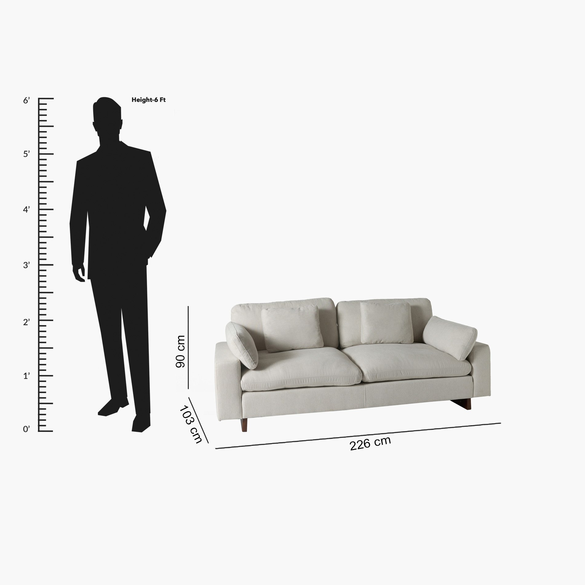 Francisco 3-Seater Fabric Sofa with 2 Waist and 2 Head Cushions-hbxlivingroom-sofasandarmchairs-sofas-image-13