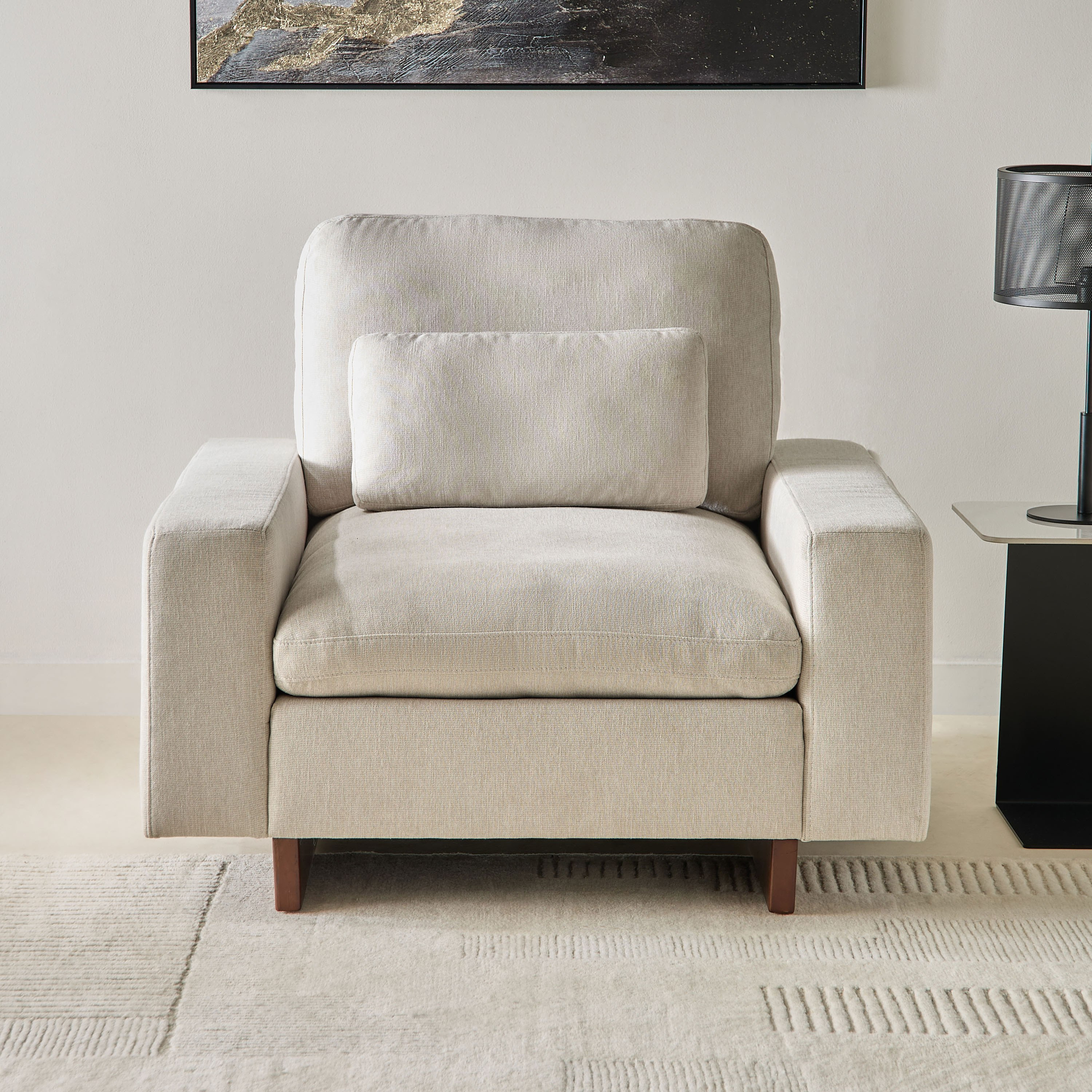 Francisco Fabric Armchair Sofa with Cushion-hbxlivingroom-sofasandarmchairs-sofas-image-2