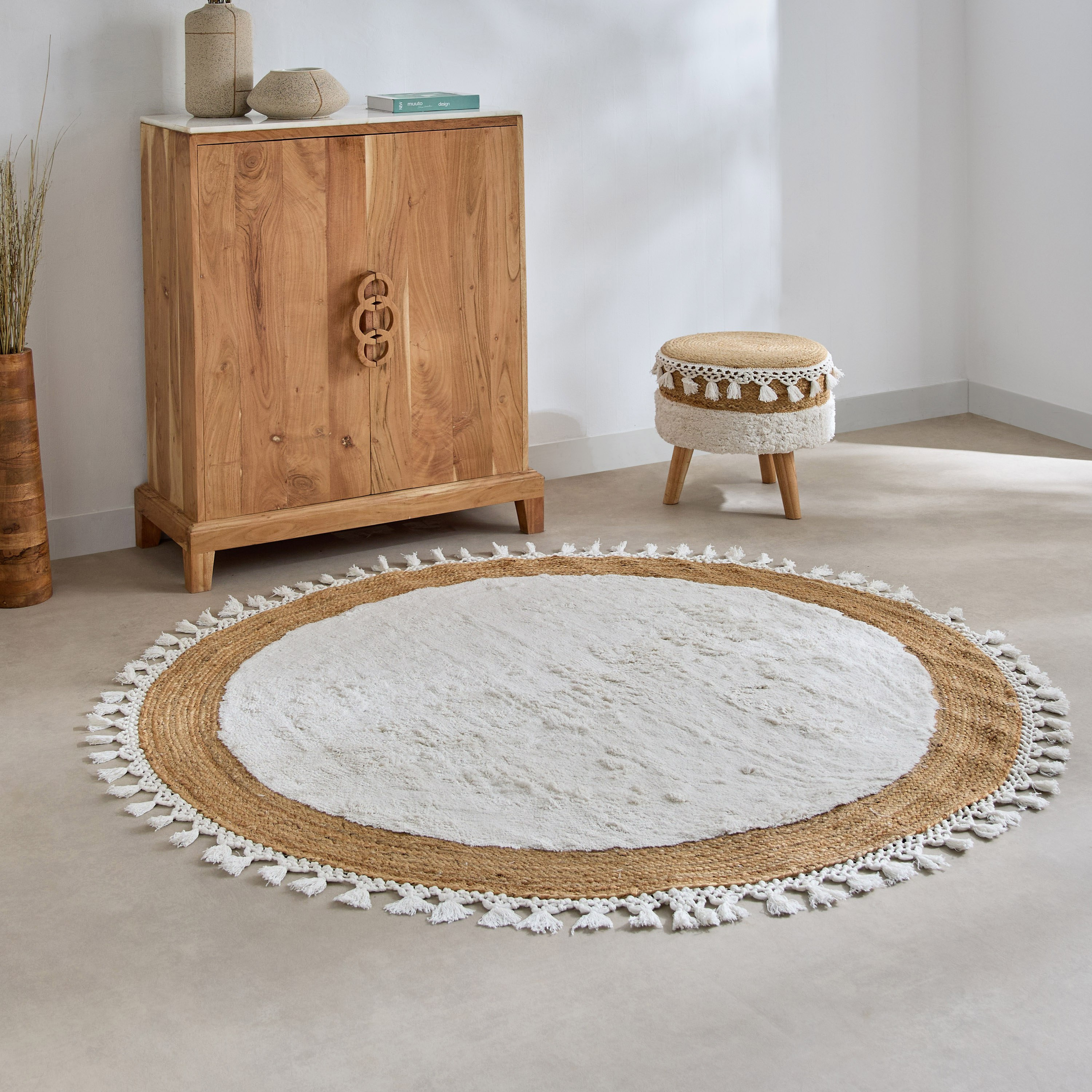 سجادة جوت مستديرة مصنوعة يدوياً من إيكو ميدتاون - 150 سم-hbxdecorandfurnishings-floorcoverings-rugs-image-1