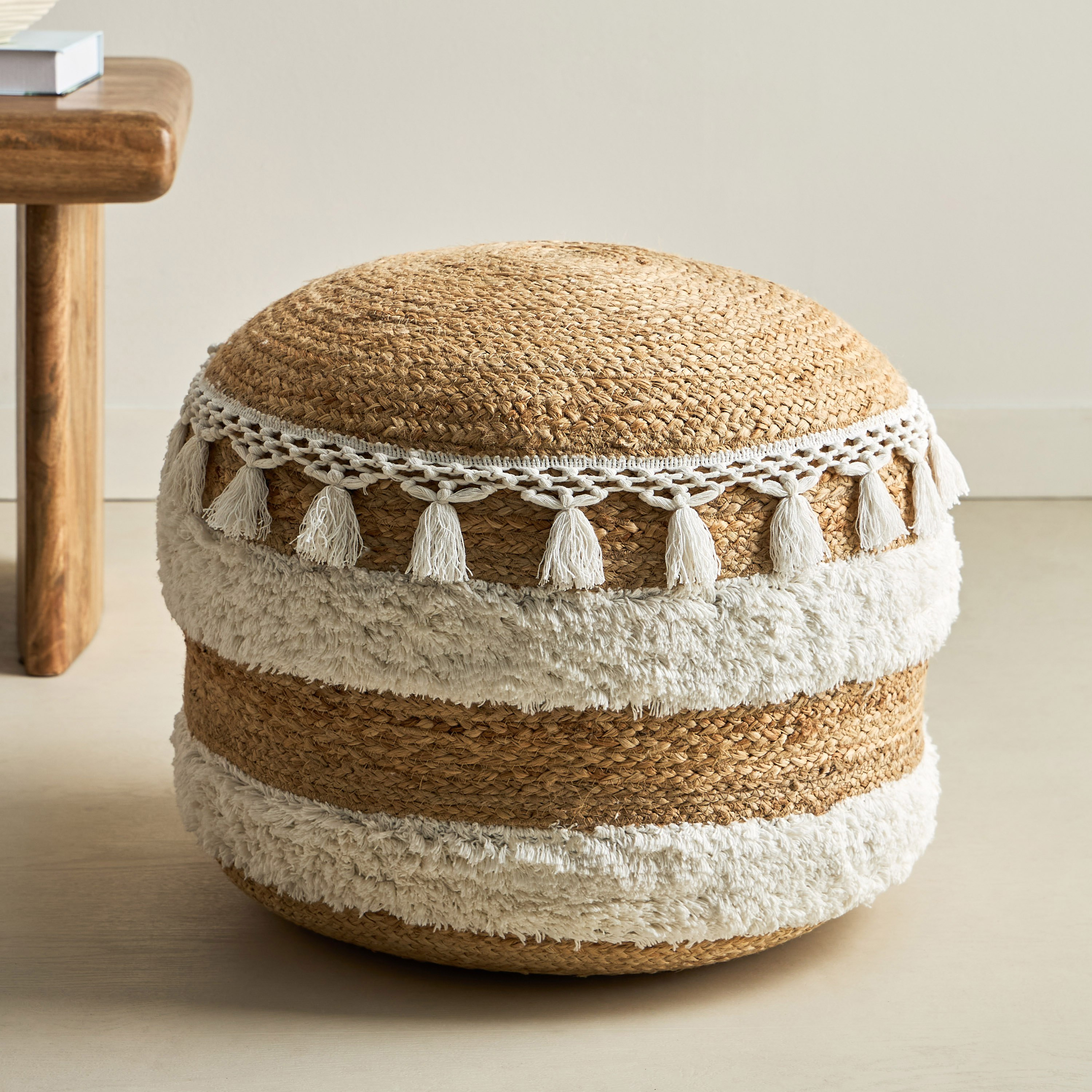 Eco Midtown Handmade Jute Pouf - 50x50x35 cm-hbxfurniture-kidsroom-kidsbeanbags-image-1