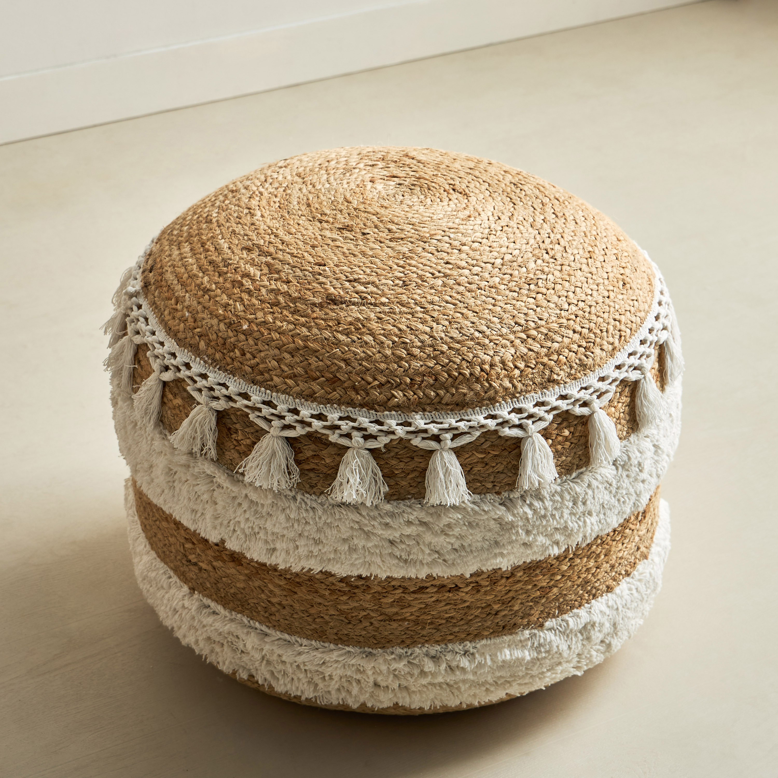 Eco Midtown Handmade Jute Pouf - 50x50x35 cm-hbxfurniture-kidsroom-kidsbeanbags-image-2