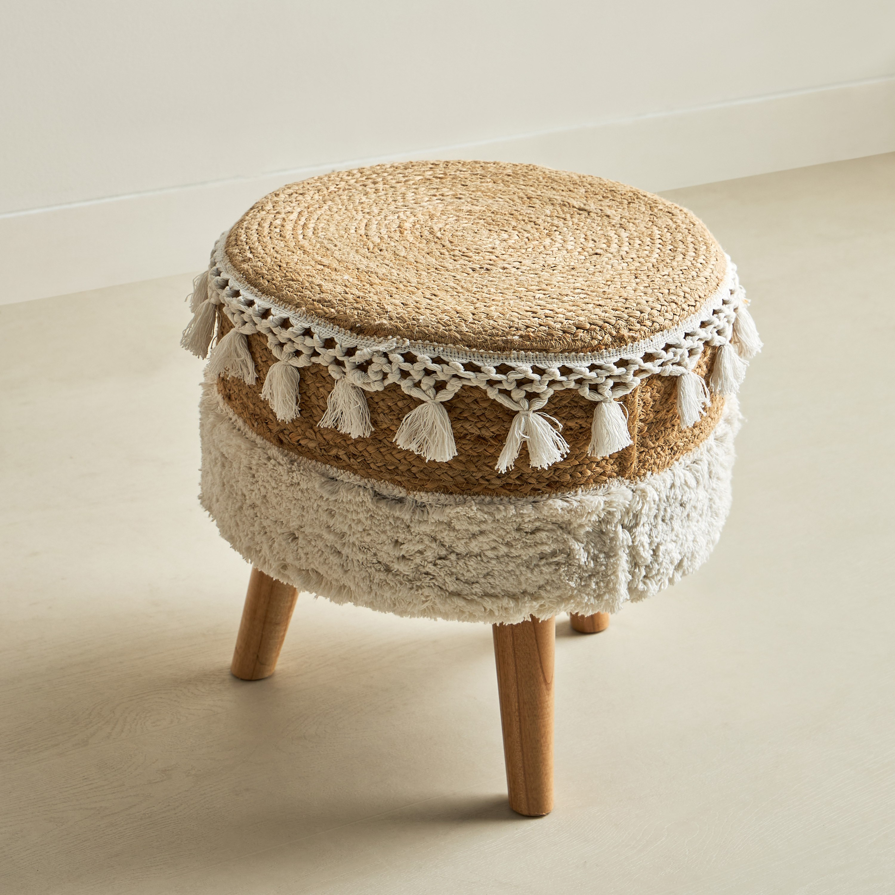 Eco Midtown Hand Made Jute Stool - 40x40x40 cm-hbxlivingroom-sofasandarmchairs-ottomansandfootstools-image-2
