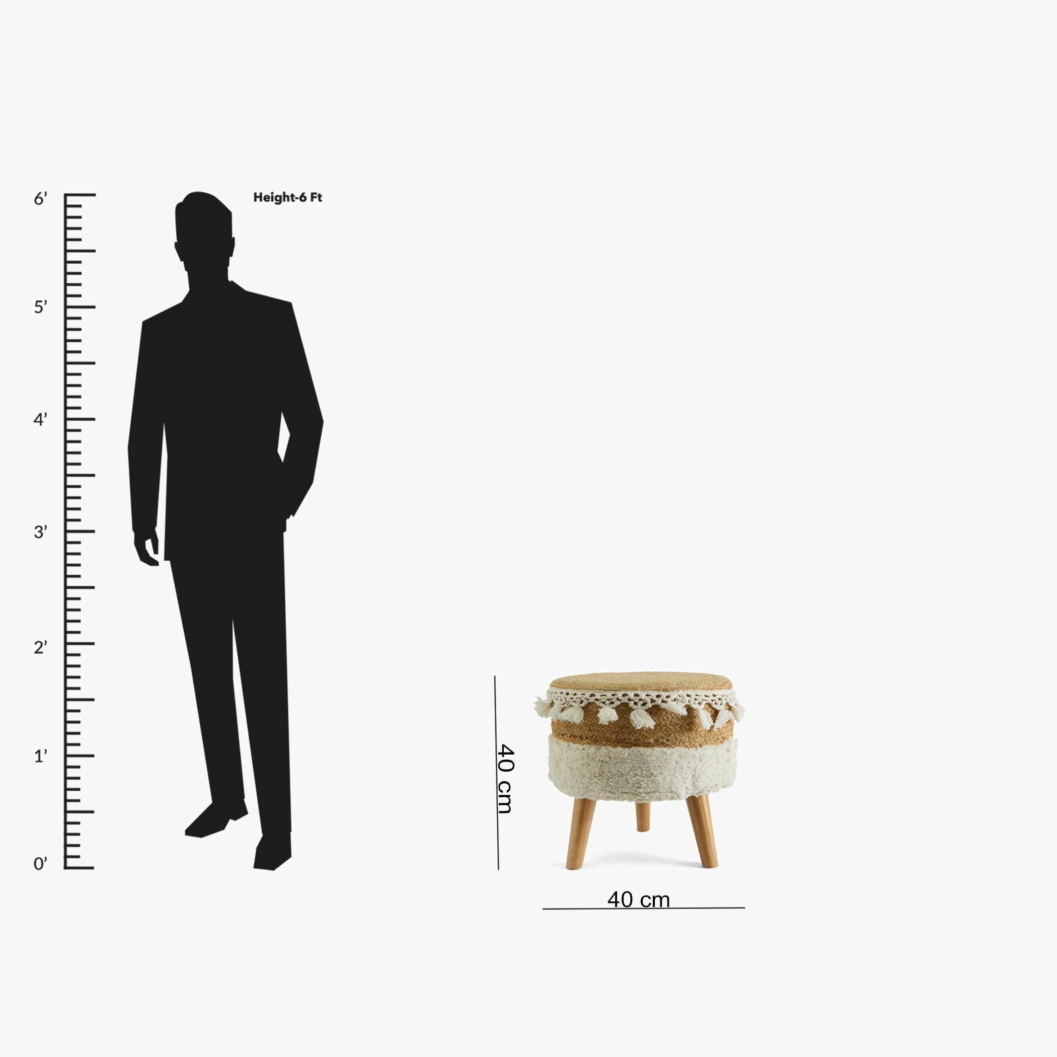 Eco Midtown Hand Made Jute Stool - 40x40x40 cm-hbxlivingroom-sofasandarmchairs-ottomansandfootstools-image-7