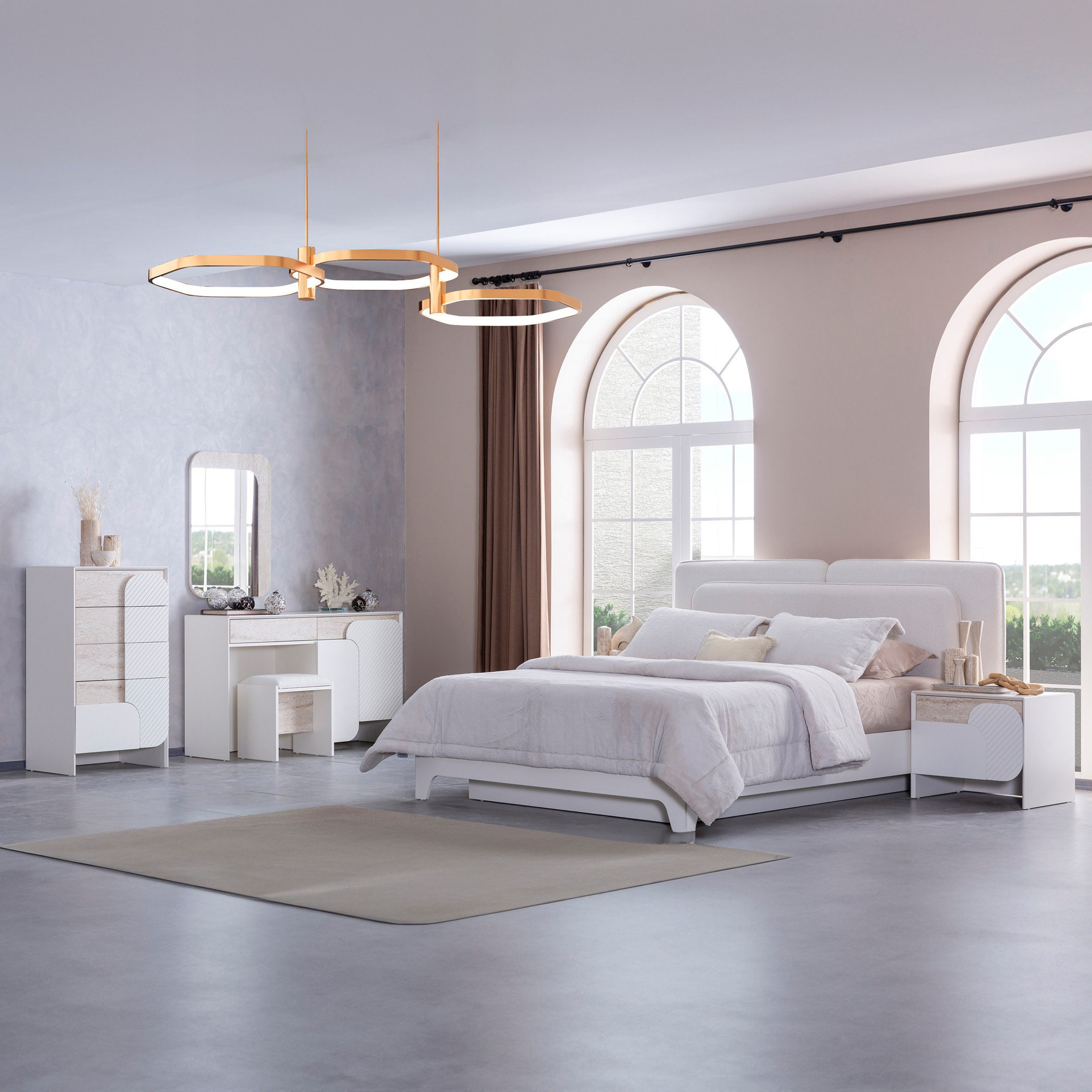 طقم غرفة نوم كينج 6 قطع مع وحدة تخزين هيدروليك من ألفا - 180x200 سم-hbxbedroom-bedsandbedsets-bedroomsets-king-image-1
