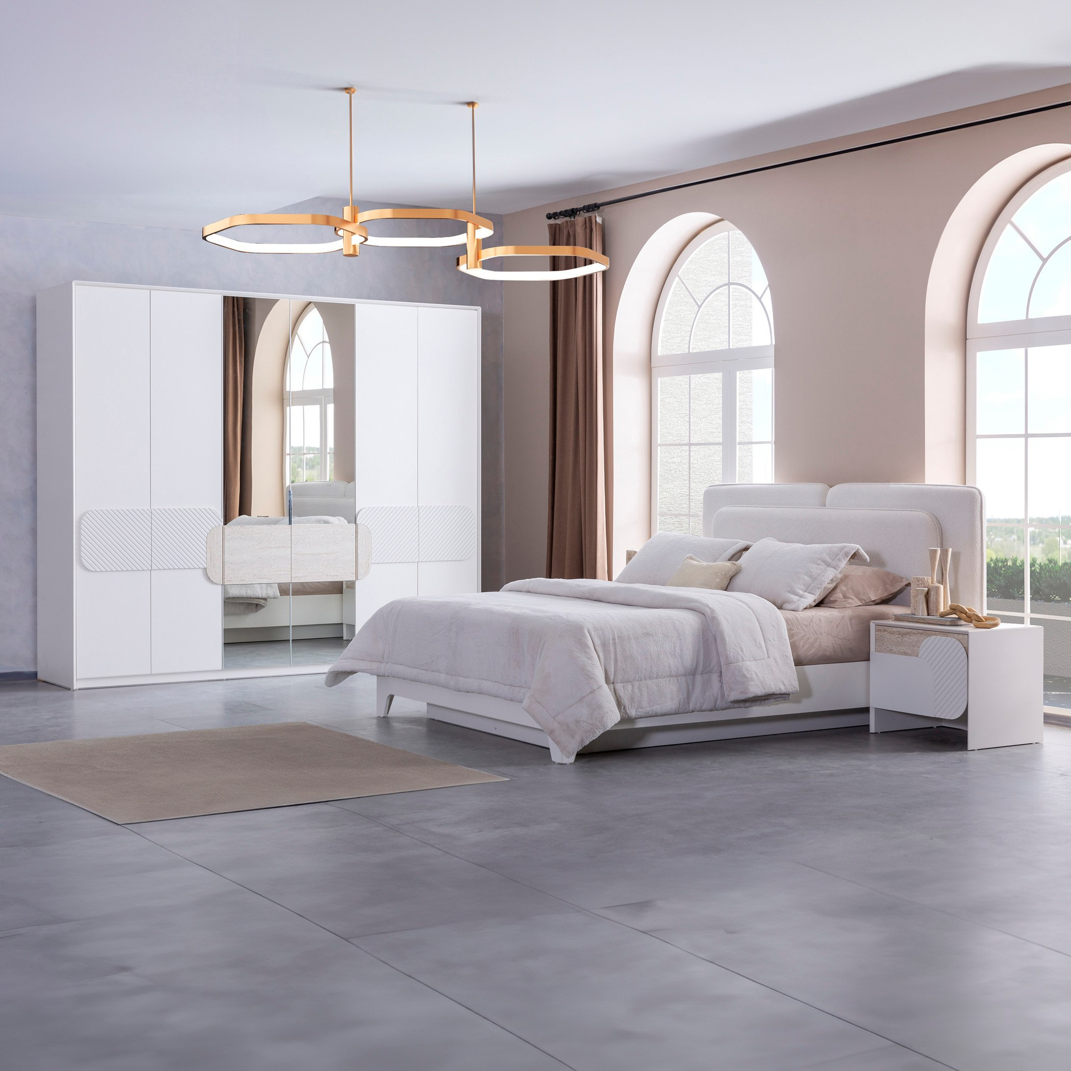 طقم غرفة نوم كينج 6 قطع مع وحدة تخزين هيدروليك من ألفا - 180x200 سم-hbxbedroom-bedsandbedsets-bedroomsets-king-image-22