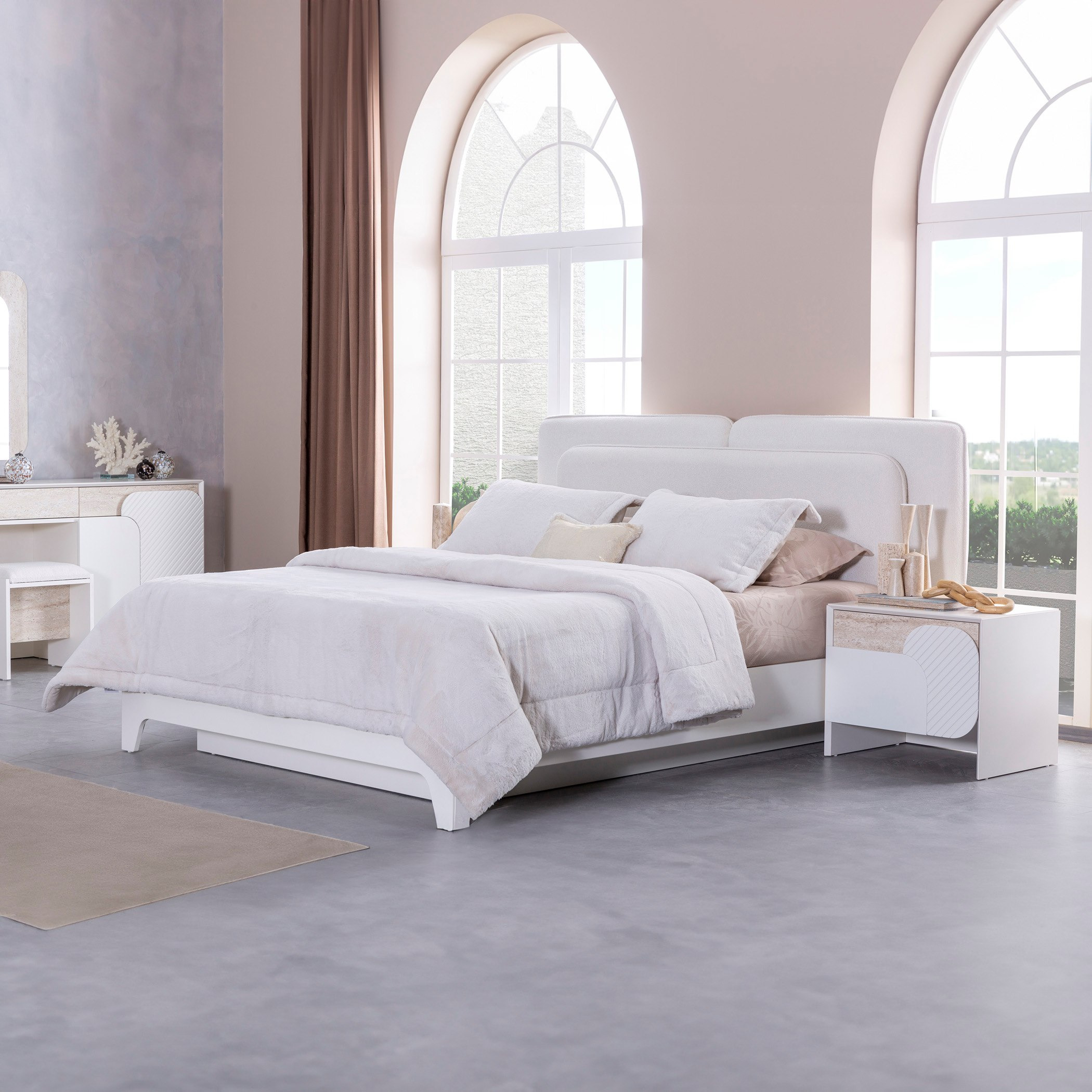 طقم غرفة نوم كينج 6 قطع مع وحدة تخزين هيدروليك من ألفا - 180x200 سم-hbxbedroom-bedsandbedsets-bedroomsets-king-image-4