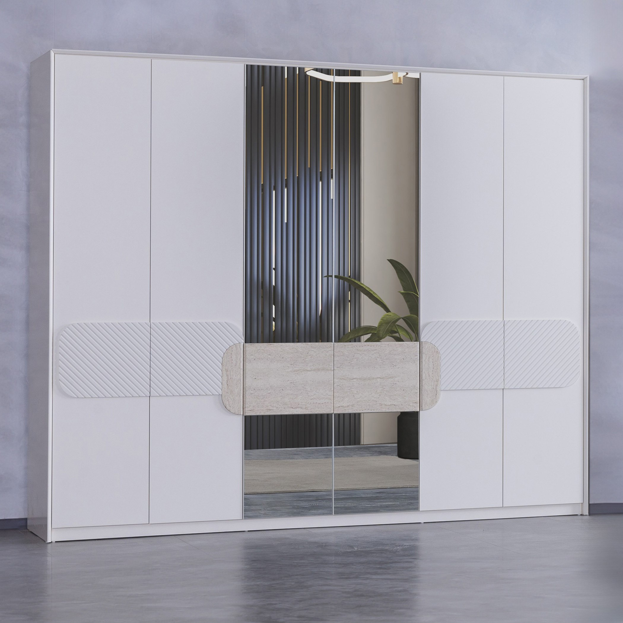 Alfa 6-Door Wardrobe with 2 Drawers and Mirror-PROMO_HB_KSA_HBX10_190925-image-1