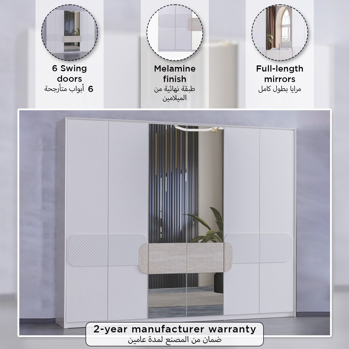 Alfa 6-Door Wardrobe with 2 Drawers and Mirror-PROMO_HB_KSA_HBX10_190925-image-4