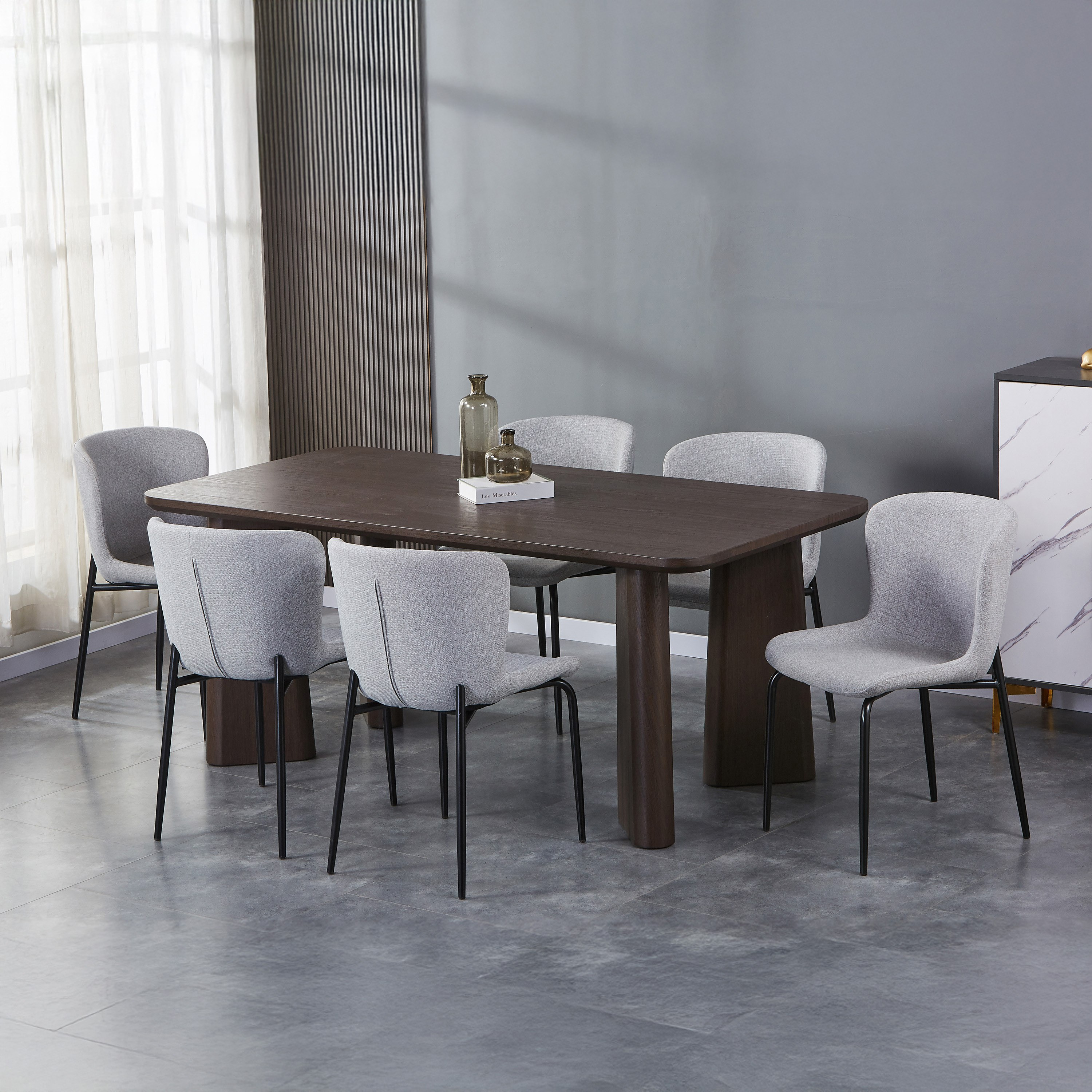 Maison 6-Seater Dining Table Set-hbxfurniture-diningtablesandsets-diningsets-sixseater-image-1
