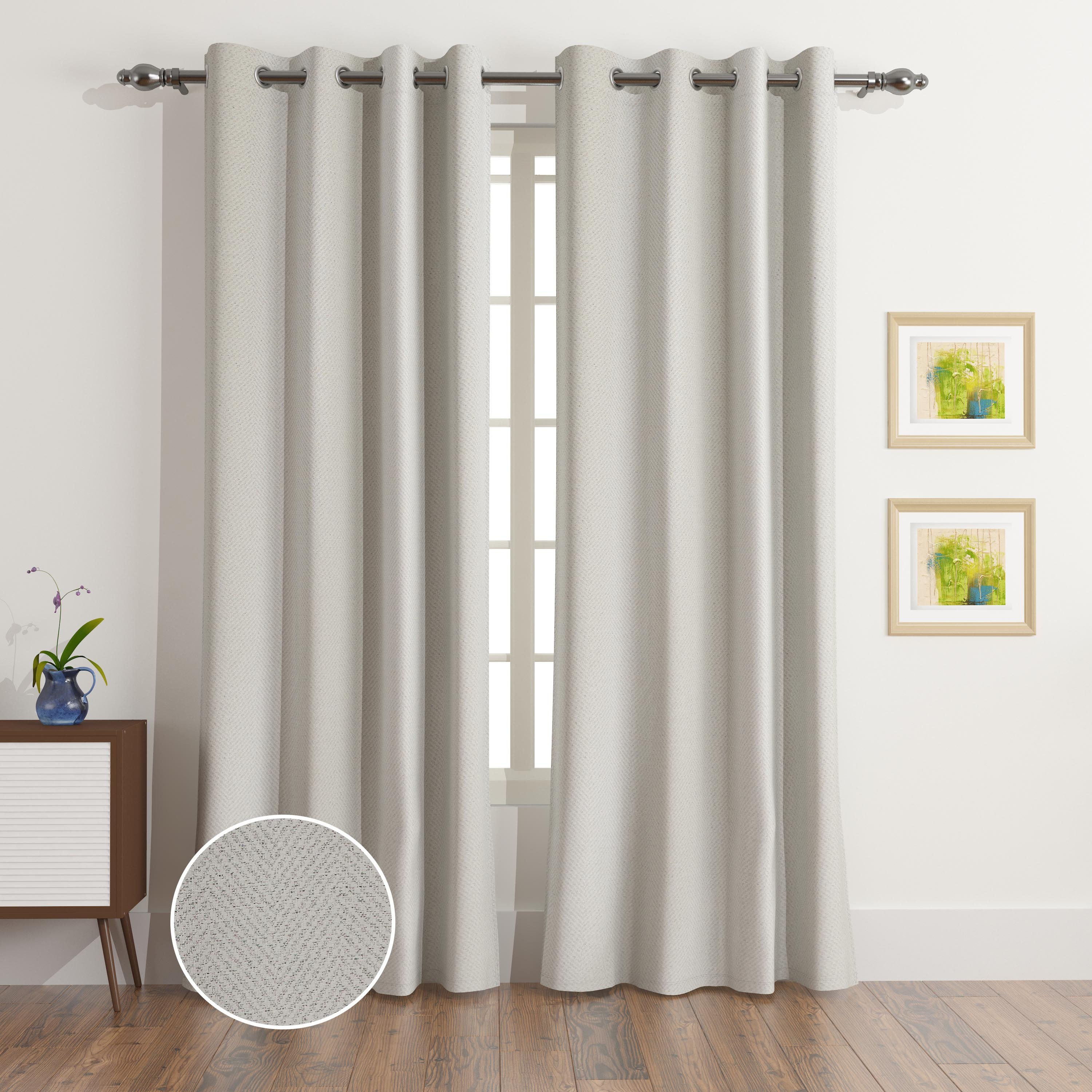 طقم ستائر جاكار طويلة جدًا قطعتين شيفرون من أرتيزان - 135x300 سم-hbxhomeware-hbxlivingroom-image-1