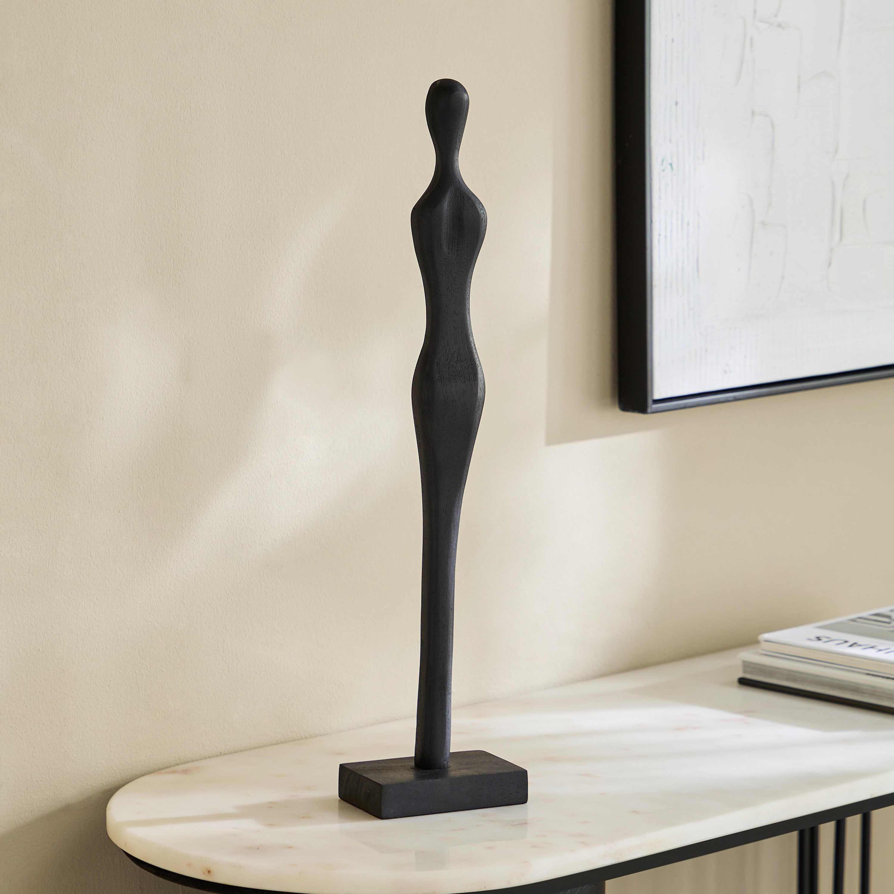 Rayon Wooden Human Figurine Table Decor with Wooden Base - 12x7.5x54 cm-hbxhomeware-homedecor-figurinesandornaments-image-4