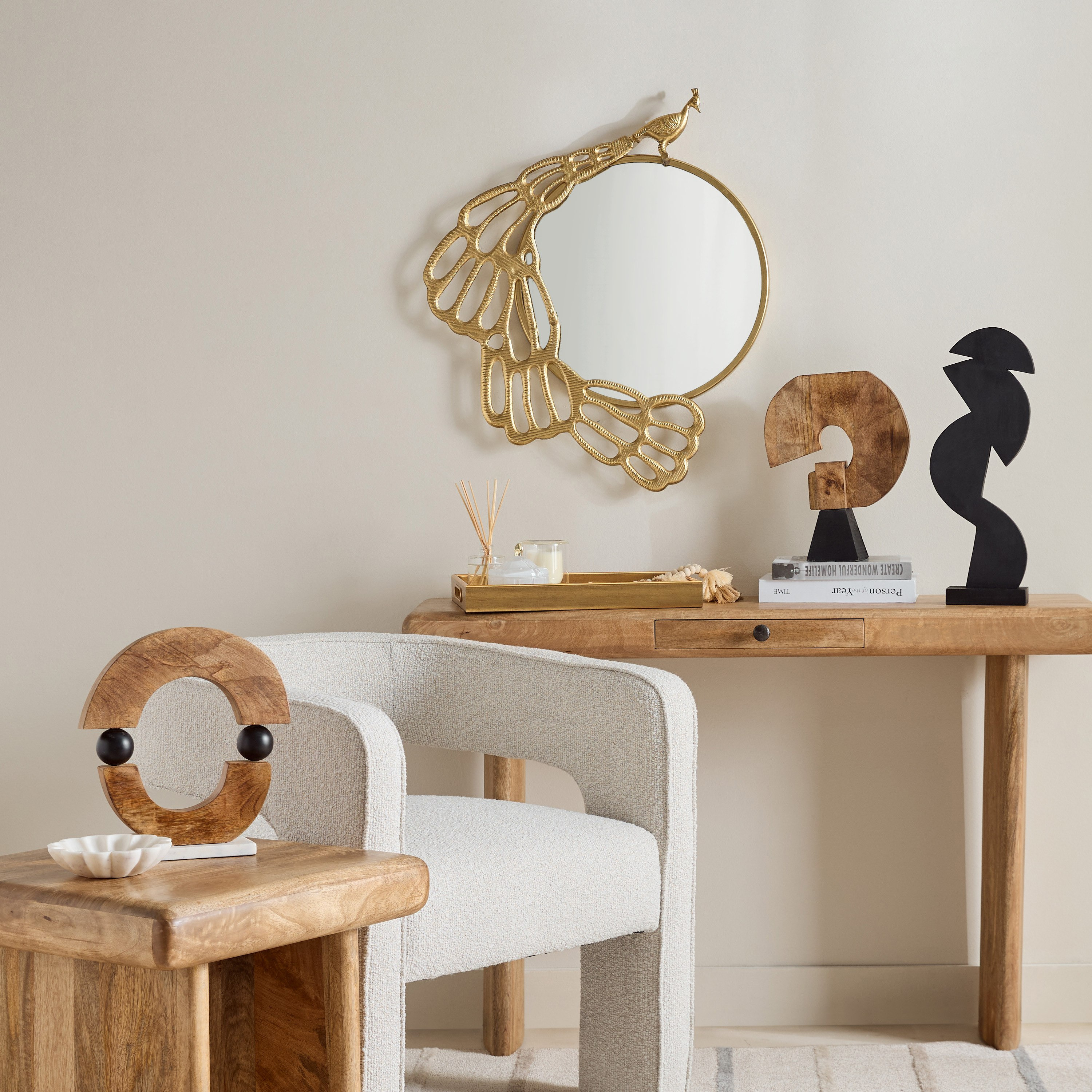 Rayon Wooden Abstract Table Accent with Base - 15.5x7.5x47.5 cm-hbxhomeware-homedecor-figurinesandornaments-image-7