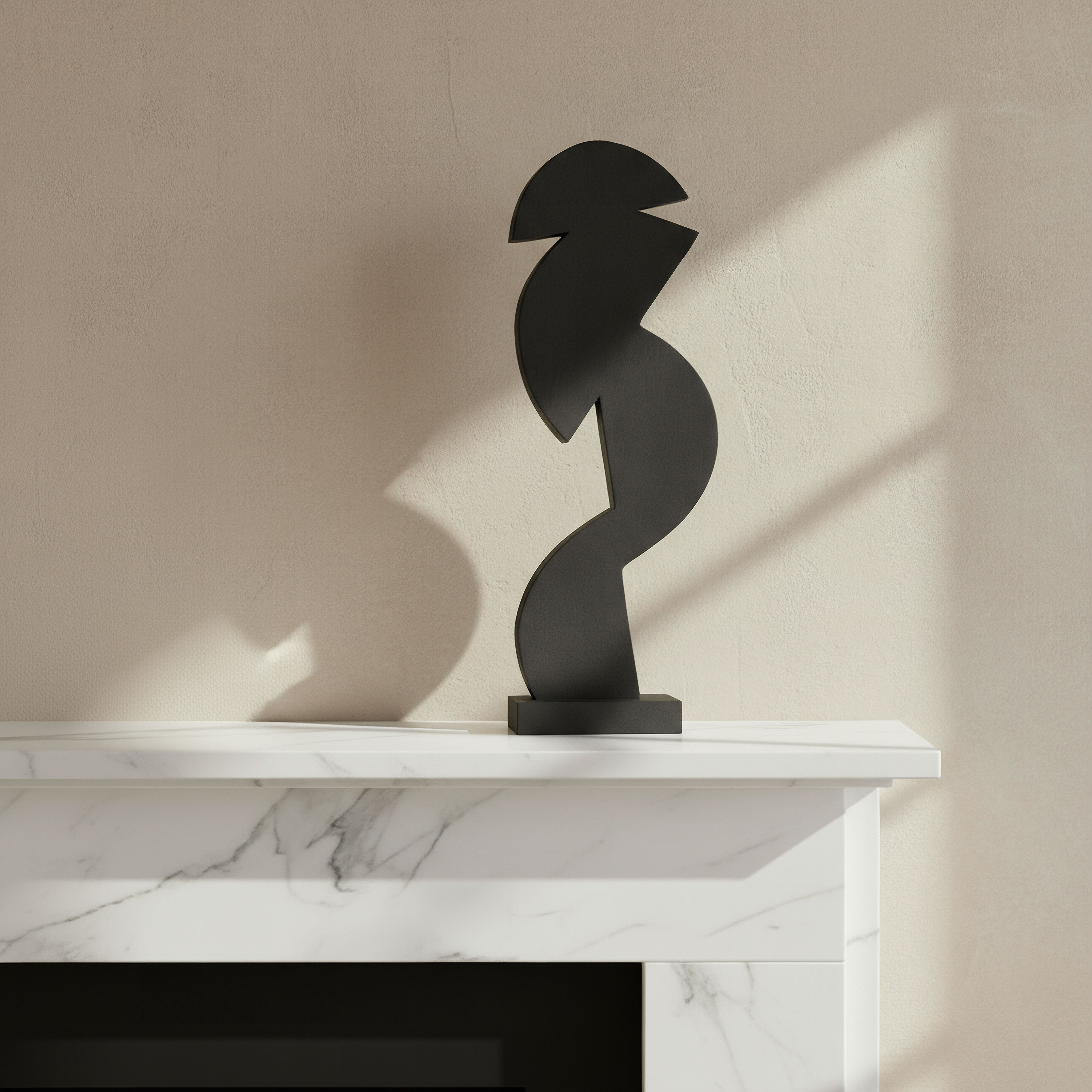 Rayon Wooden Abstract Table Accent with Base - 15.5x7.5x47.5 cm-hbxhomeware-homedecor-figurinesandornaments-image-1