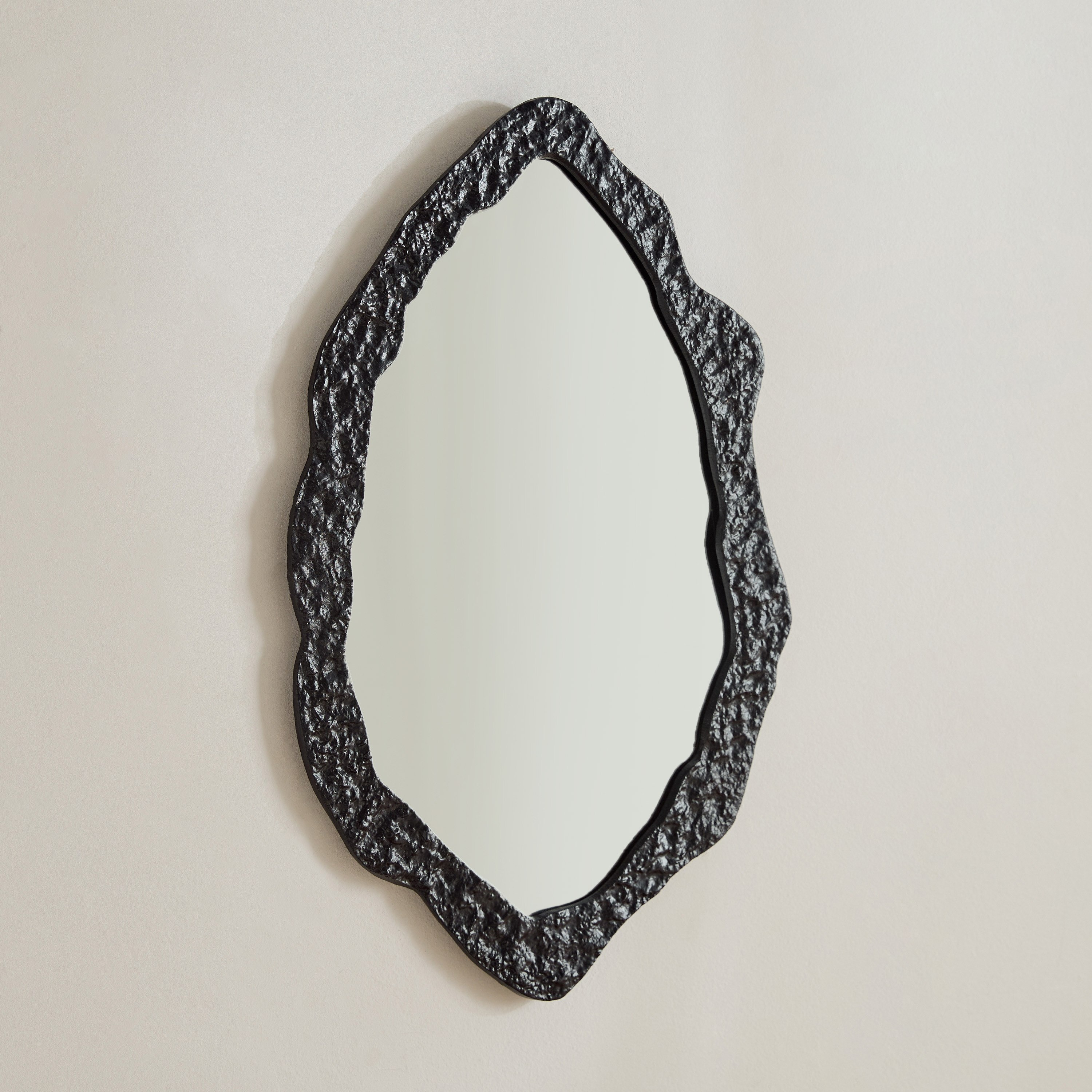 Rayon Aluminium Premium Round Organic Shape Mirror - 43x2x70 cm-hbxhomeware-hbxdecorandfurnishings-image-1