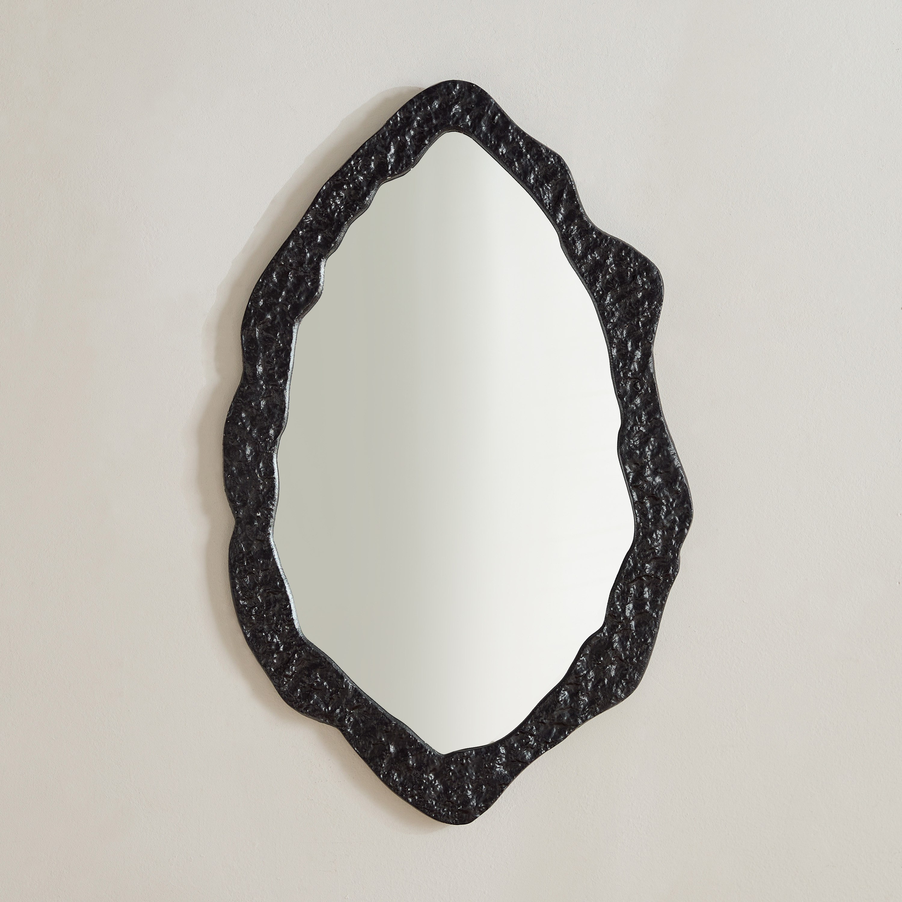 Rayon Aluminium Premium Round Organic Shape Mirror - 43x2x70 cm-hbxhomeware-hbxdecorandfurnishings-image-2