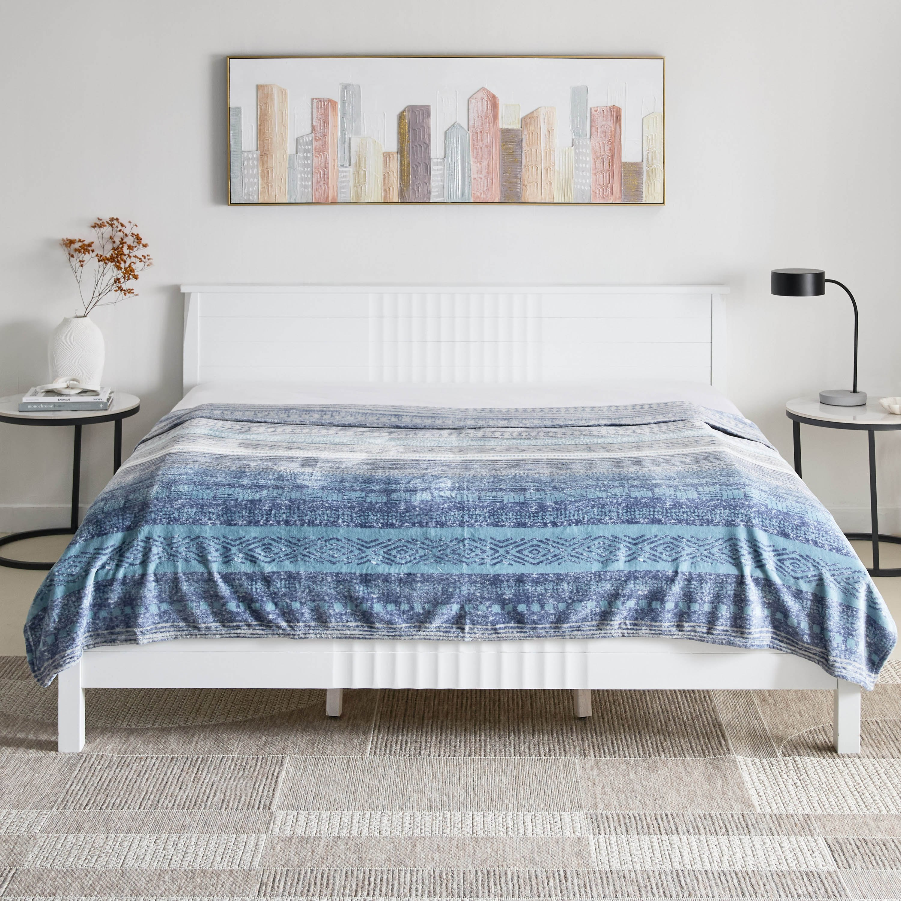 Matrix Enzo Printed Flannel Queen Blanket - 200x220 cm-hbxhomeware-hbxbedroom-image-2
