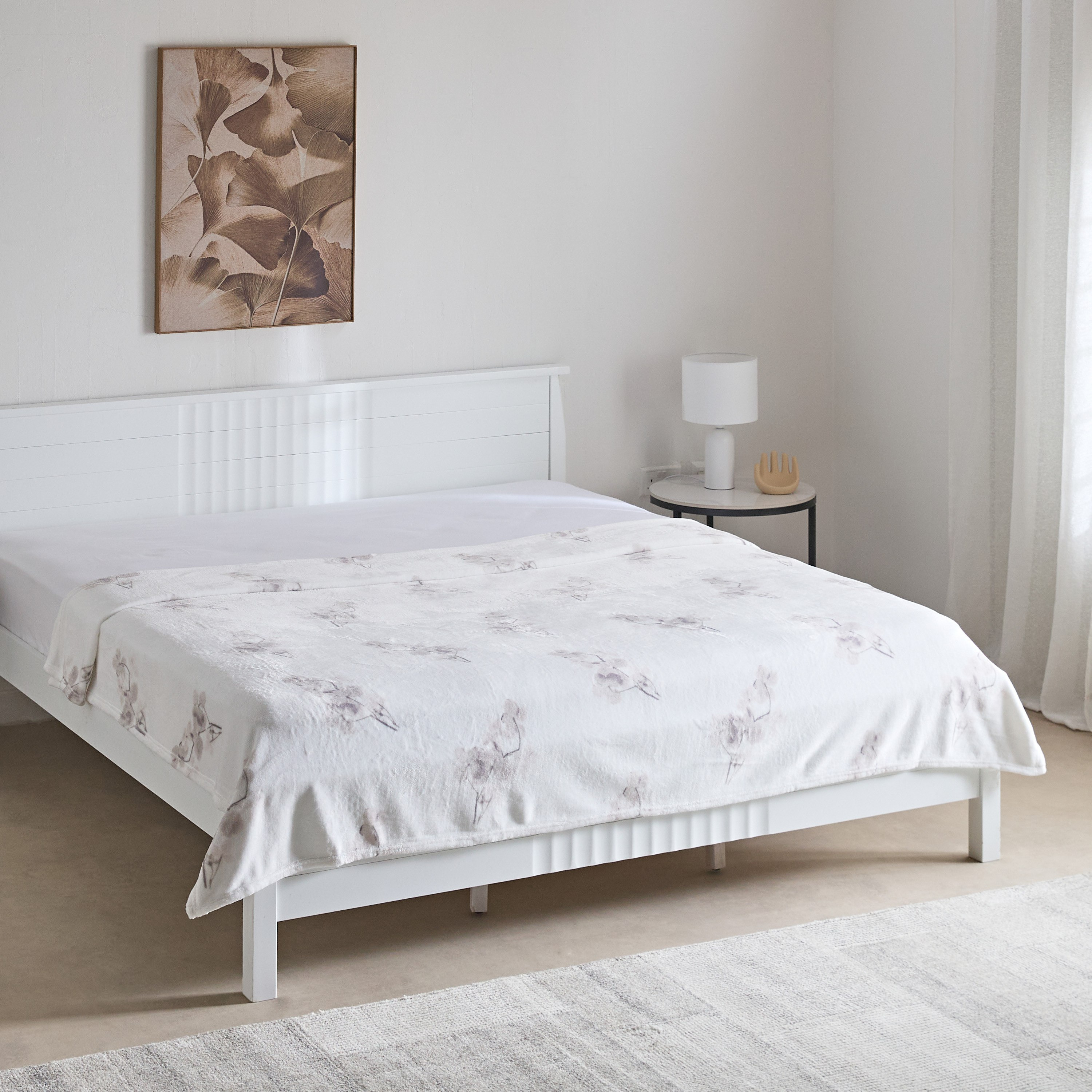 بطانية فلانيل كوين بِطبعات سيان من ماتريكس - 200x220 سم-hbxhomeware-hbxbedroom-image-1