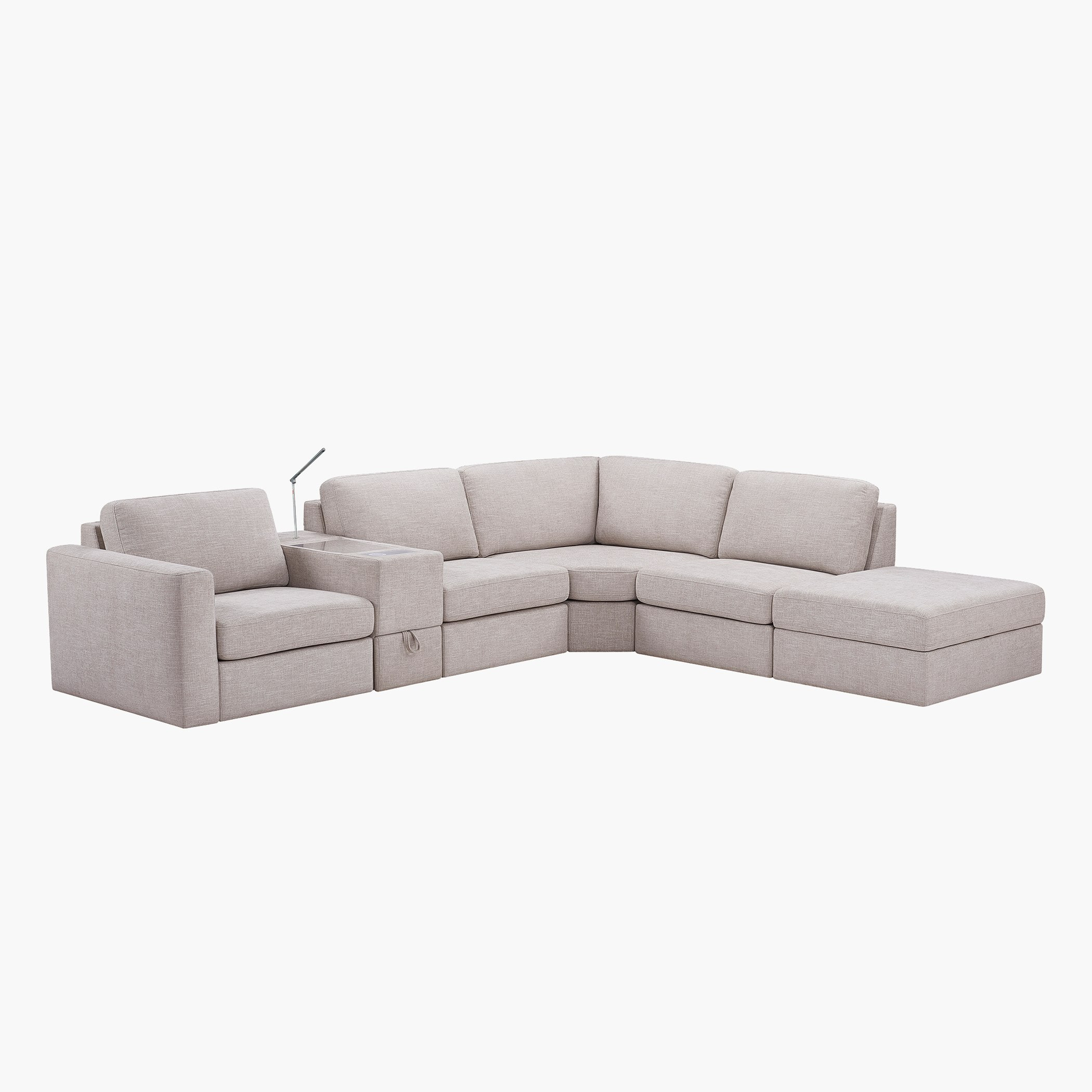 Imodular Fabric Console with Wireless Charger Drawer and Reading Light-hbxlivingroom-sofasandarmchairs-modularsofas-image-4