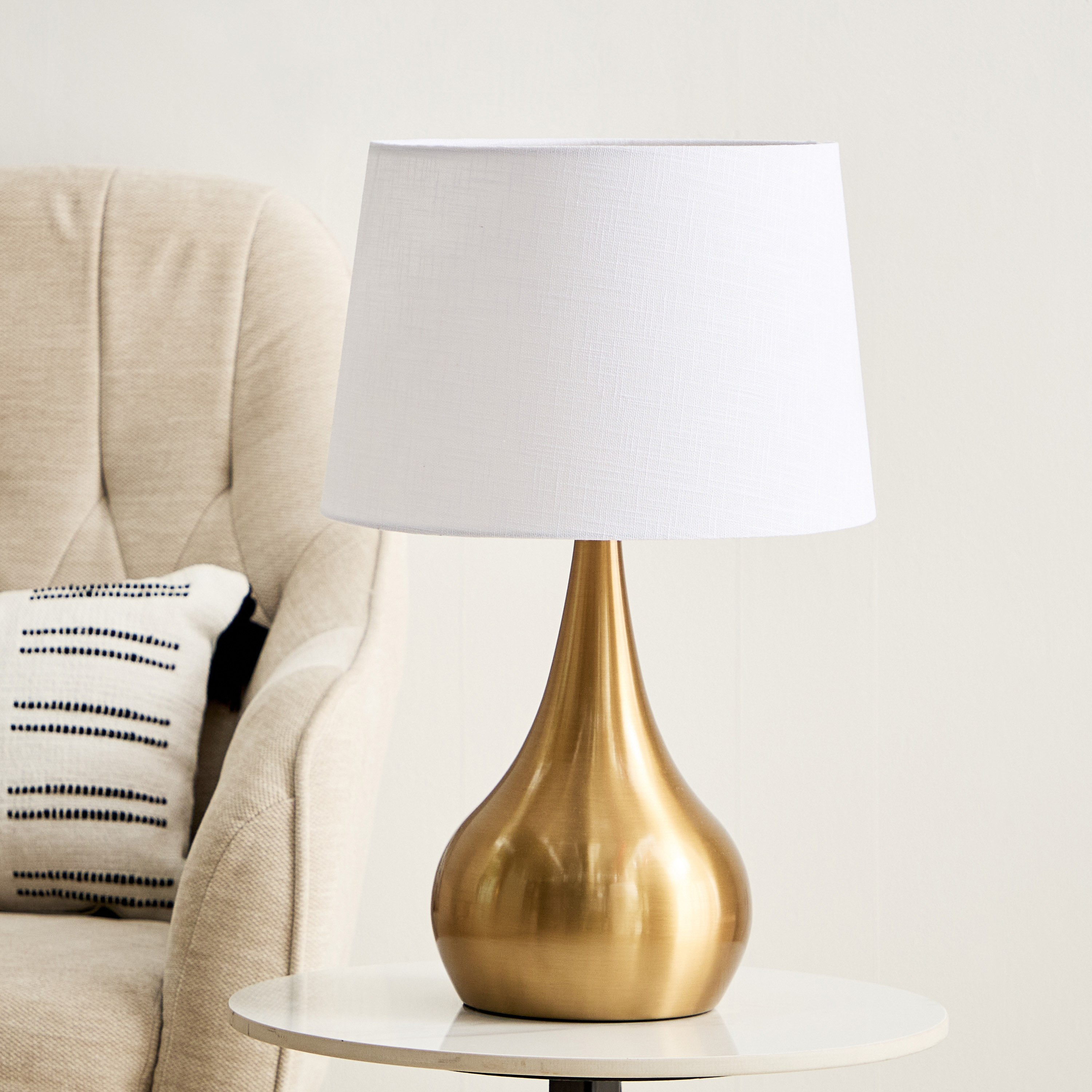 Antark Metal Table Lamp with Linen Shade - 30x48 cm-PROMO_HB_AE_B1G1_250925-image-1